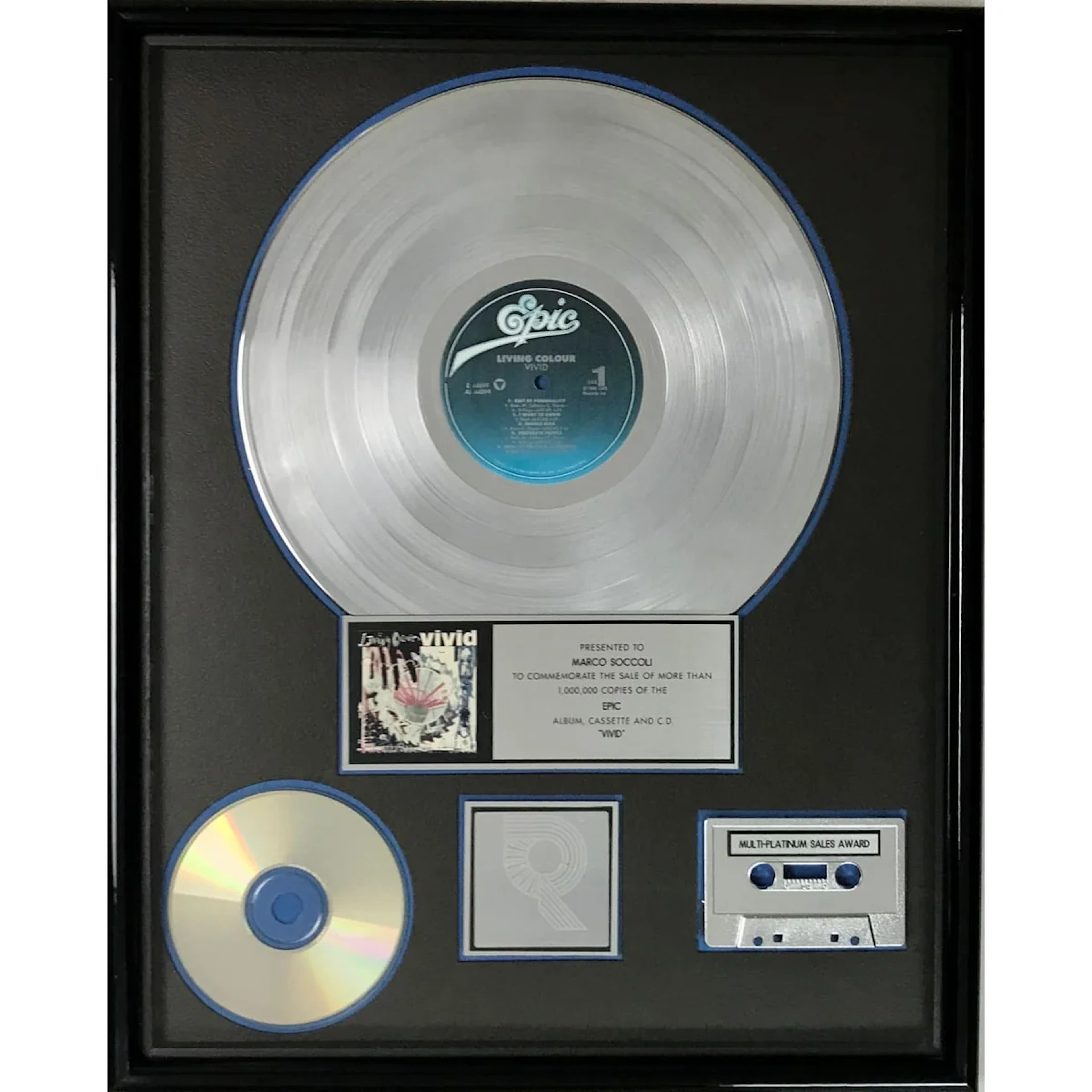 Living Colour Vivid RIAA Platinum Album Award