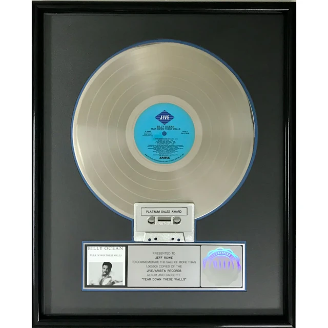 Billy Ocean Tear Down These Walls RIAA Platinum Album Award