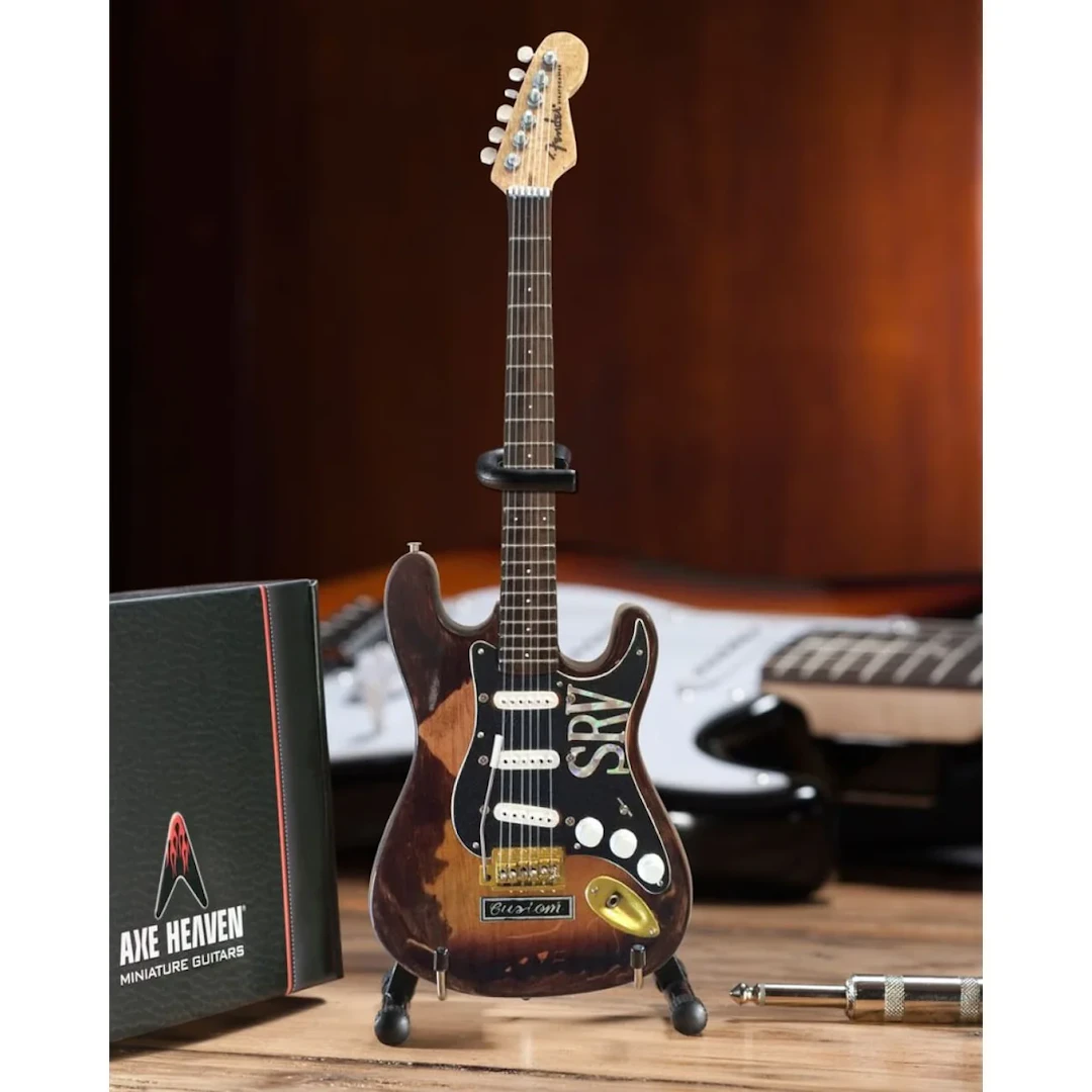 Stevie Ray Vaughan Distressed SRV Custom Fender Strat Mini Guitar Replica