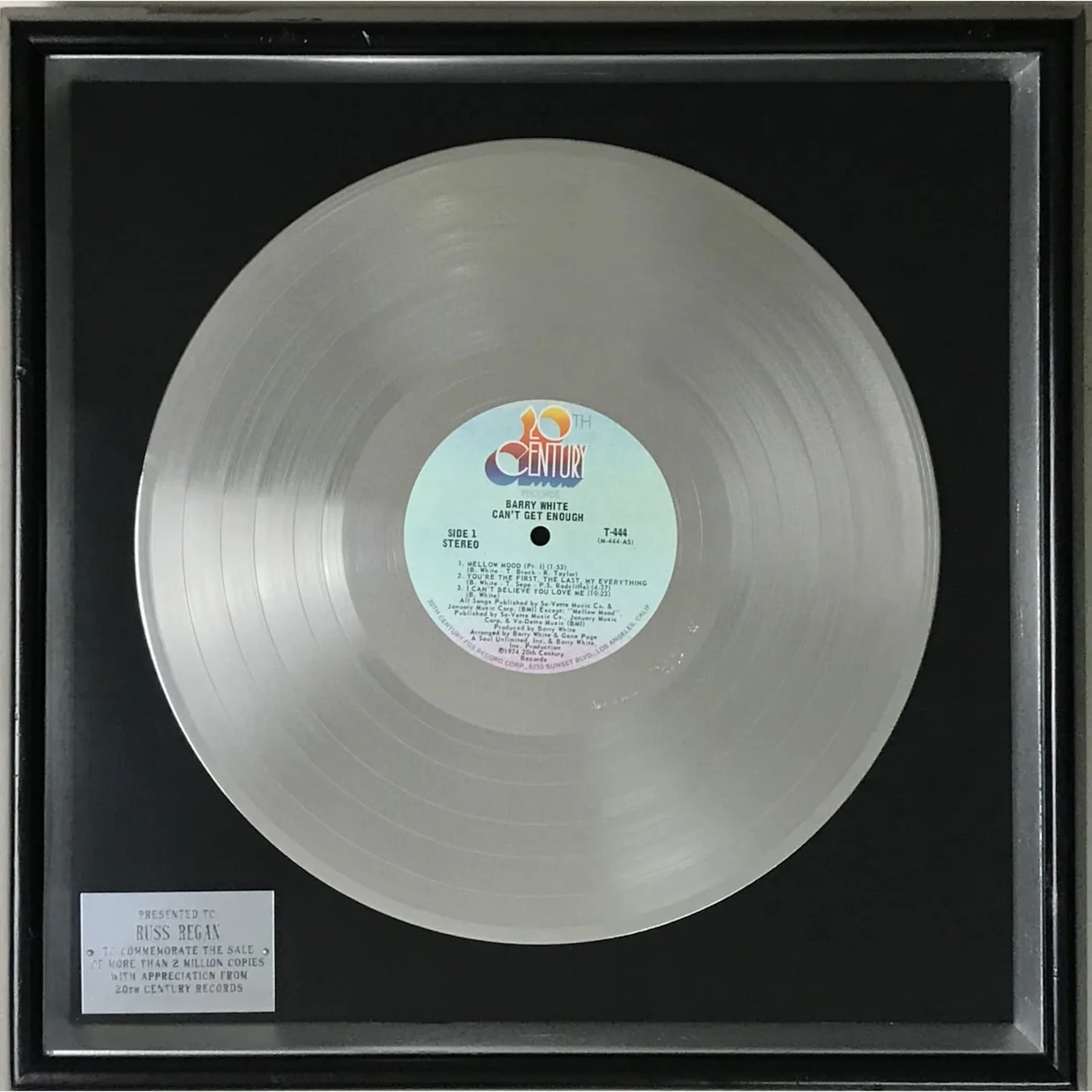 Barry White Can't Get Enough 1970s LP Disc Award Ltd - RARE