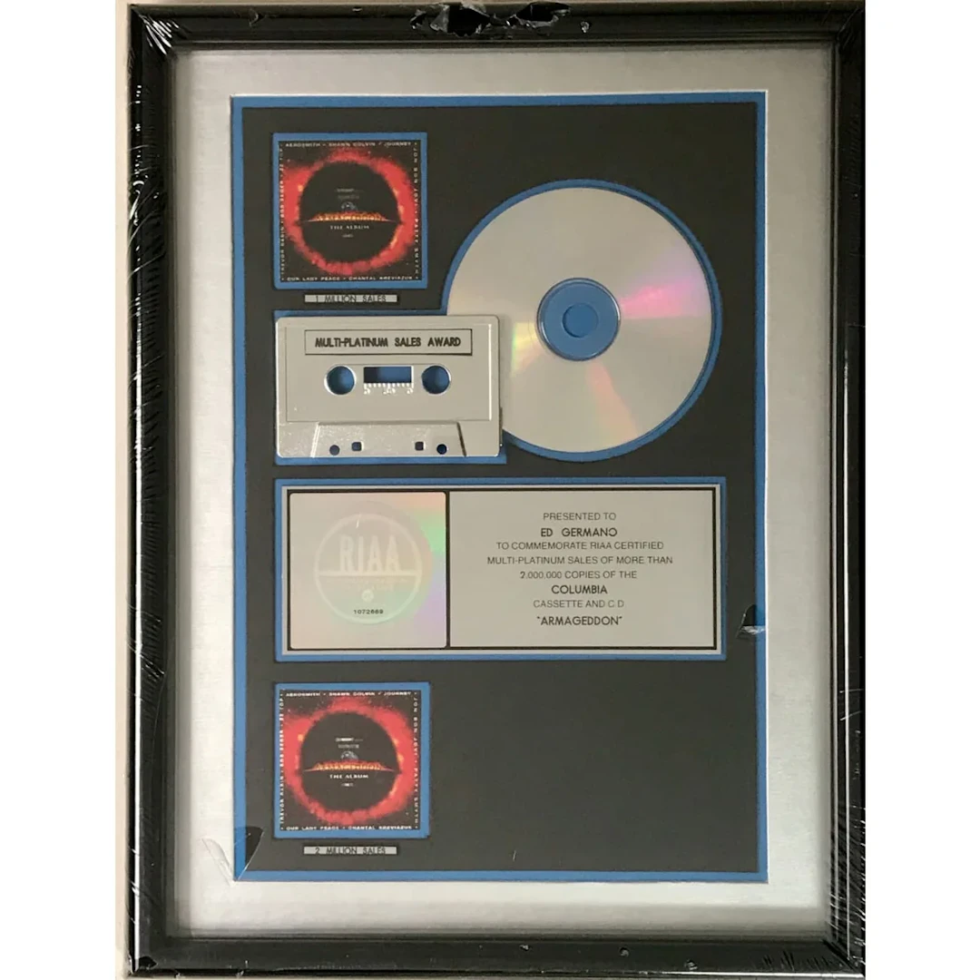 Armageddon soundtrack RIAA 2x Multi-Platinum Album Award- NEW, sealed