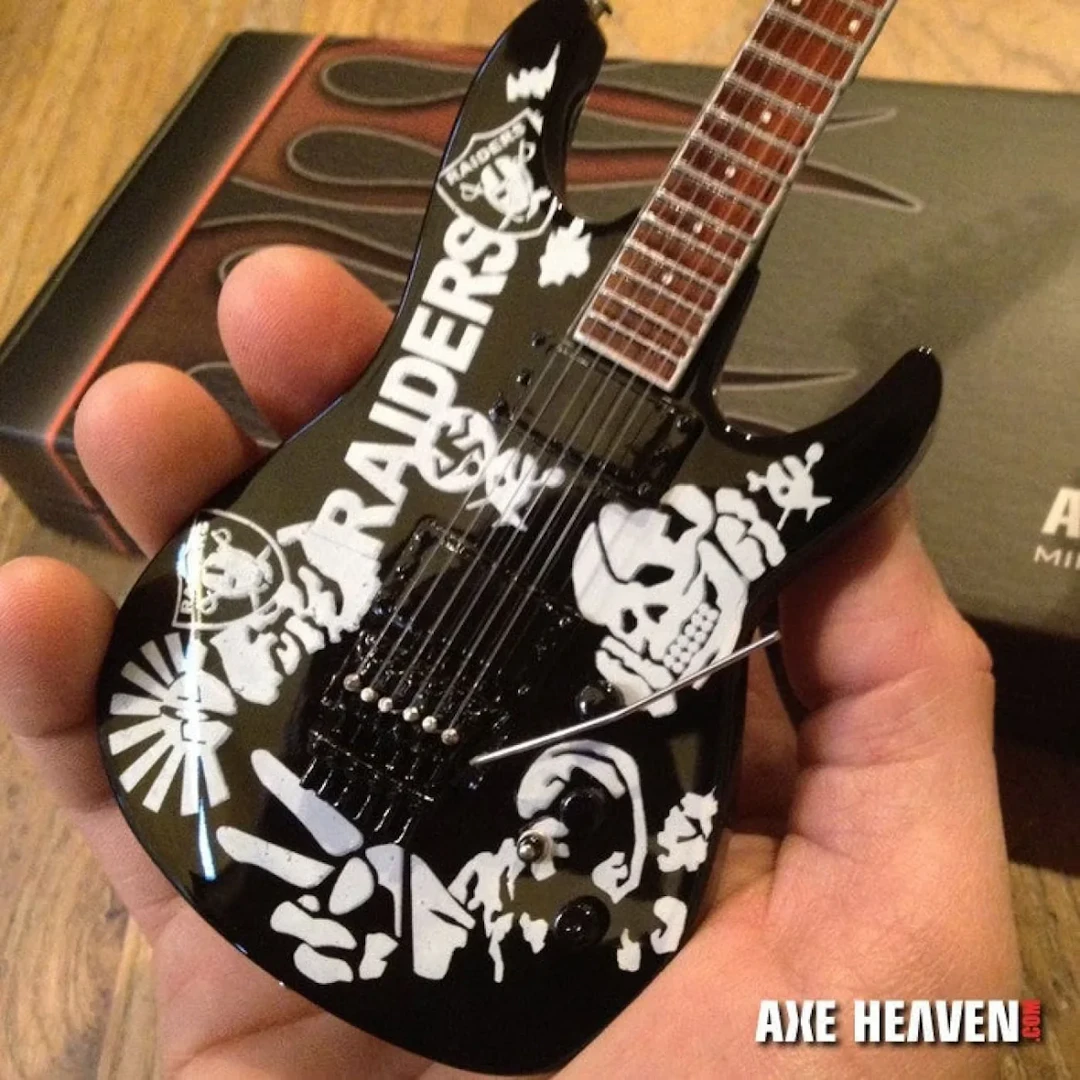 Slayer Jeff Hanneman Las Vegas Raiders Tribute Mini Guitar Replica