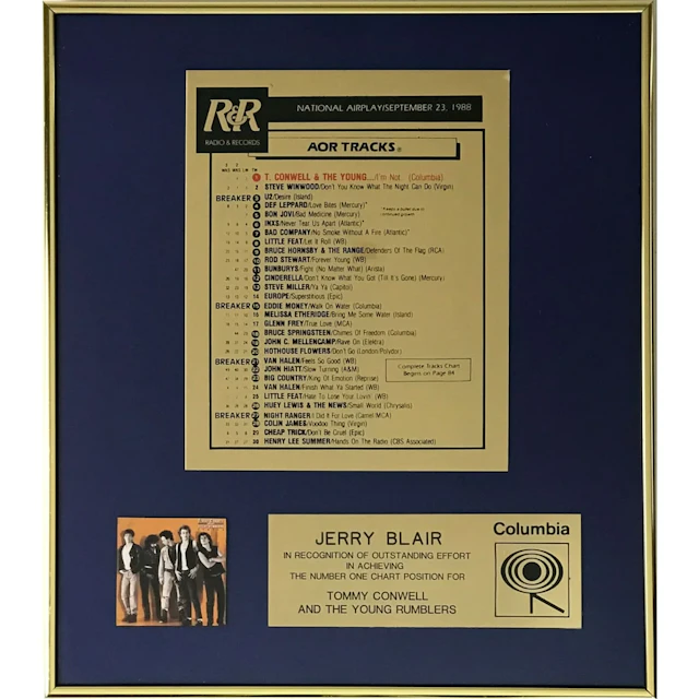 Tommy Conwell & the Young Rumblers "I'm Not Your Man" #1 Award