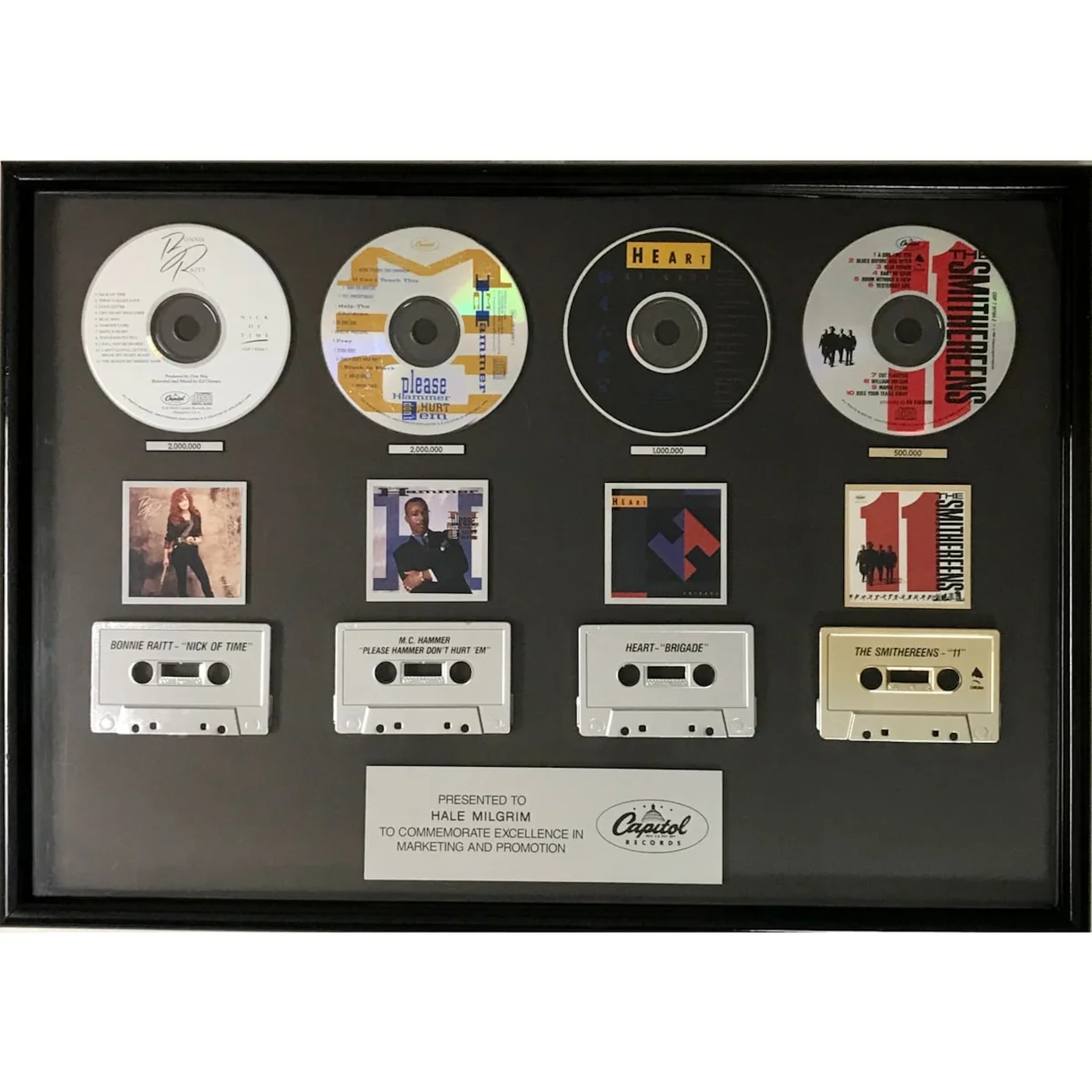 Capitol Records Heart, MC Hammer, Bonnie Raitt, Smithereens 1991 Combo Award