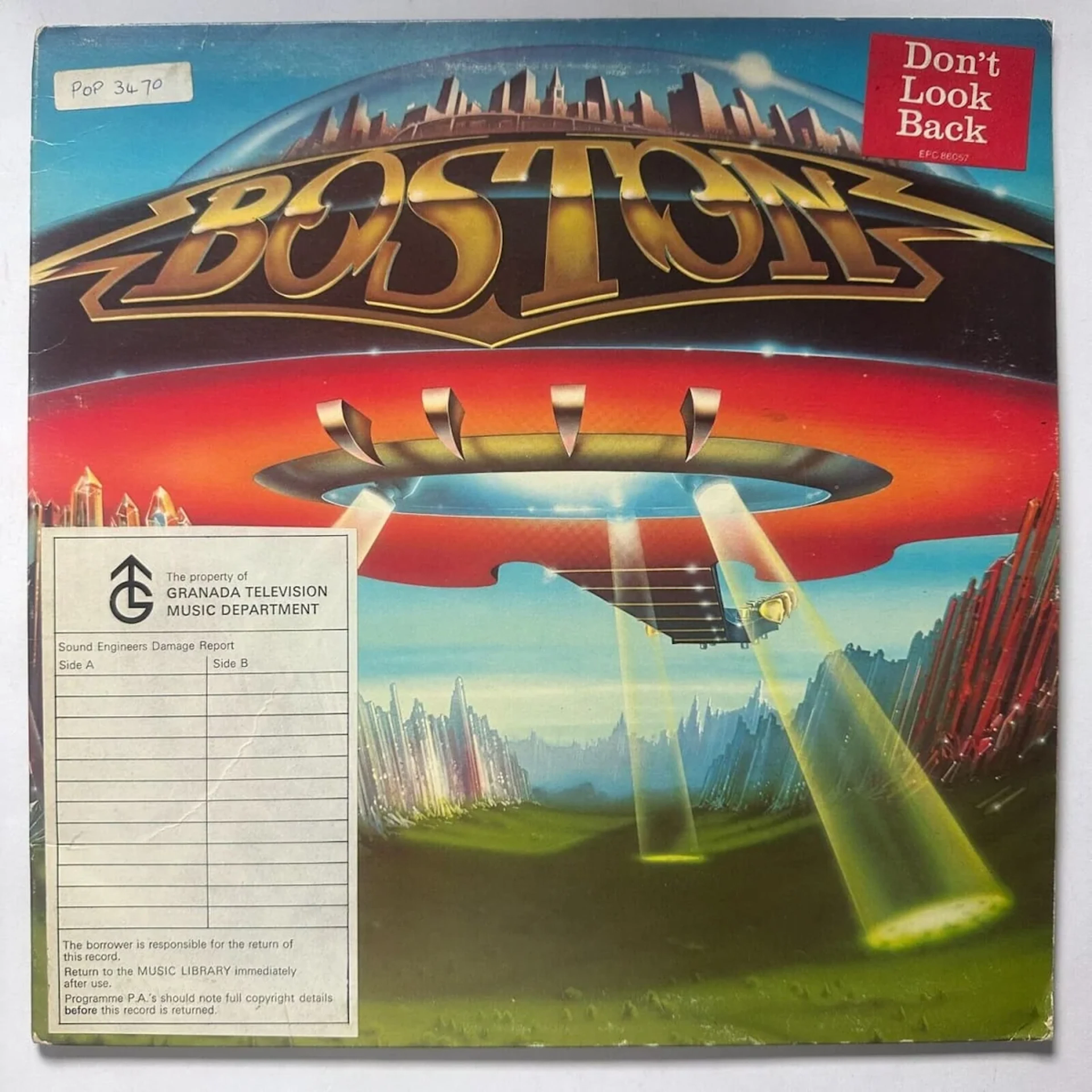 Boston Don't Look Back Vinyl UK 1978 S EPC86057