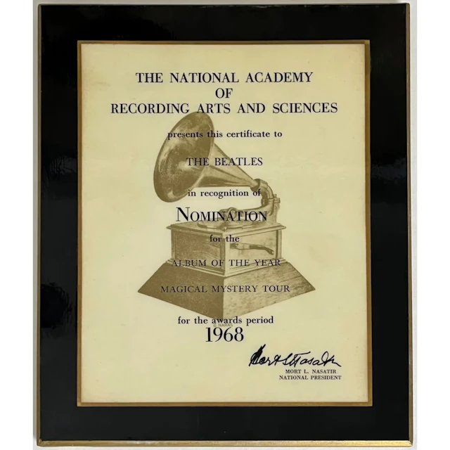 Beatles Magical Mystery Tour 1968 Grammy Album Of The Year Nomination