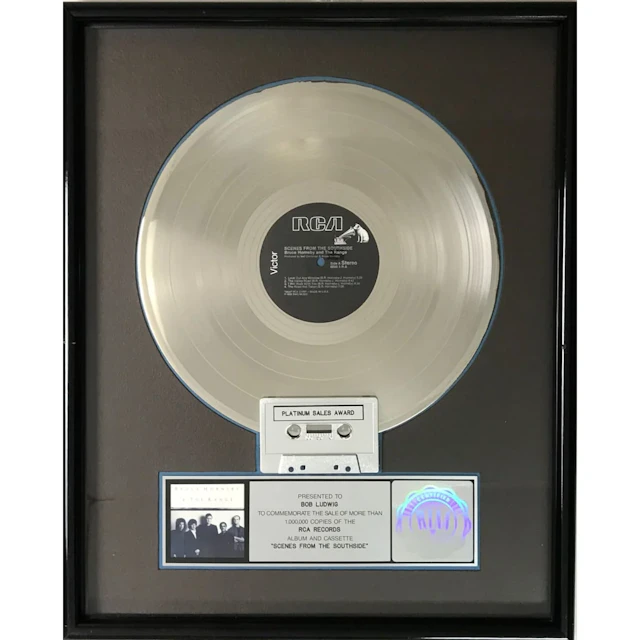 Bruce Hornsby & The Range Scenes From The Southside RIAA Platinum Album Award