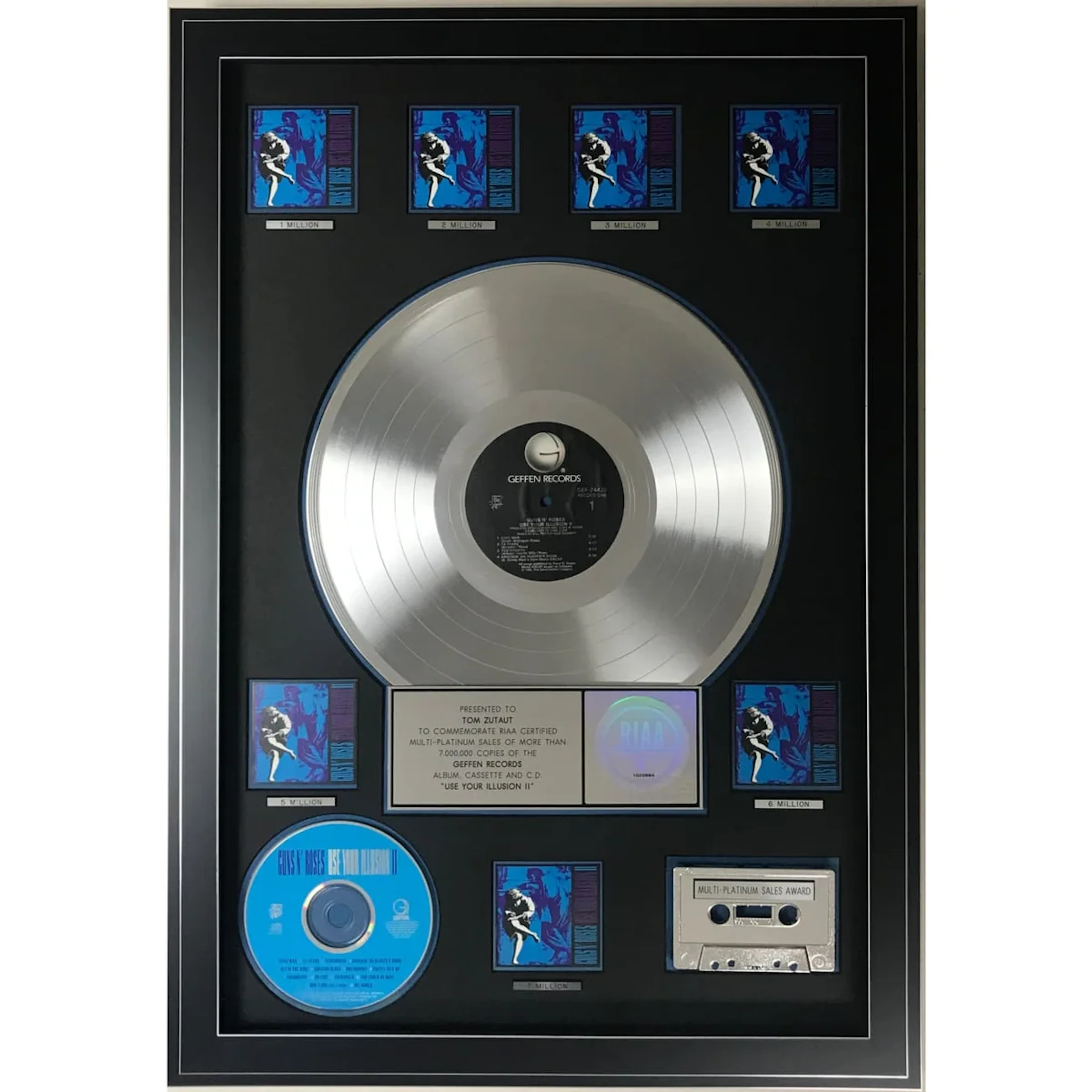 Guns N' Roses Use Your Illusion II RIAA 7x Multi-Platinum Award