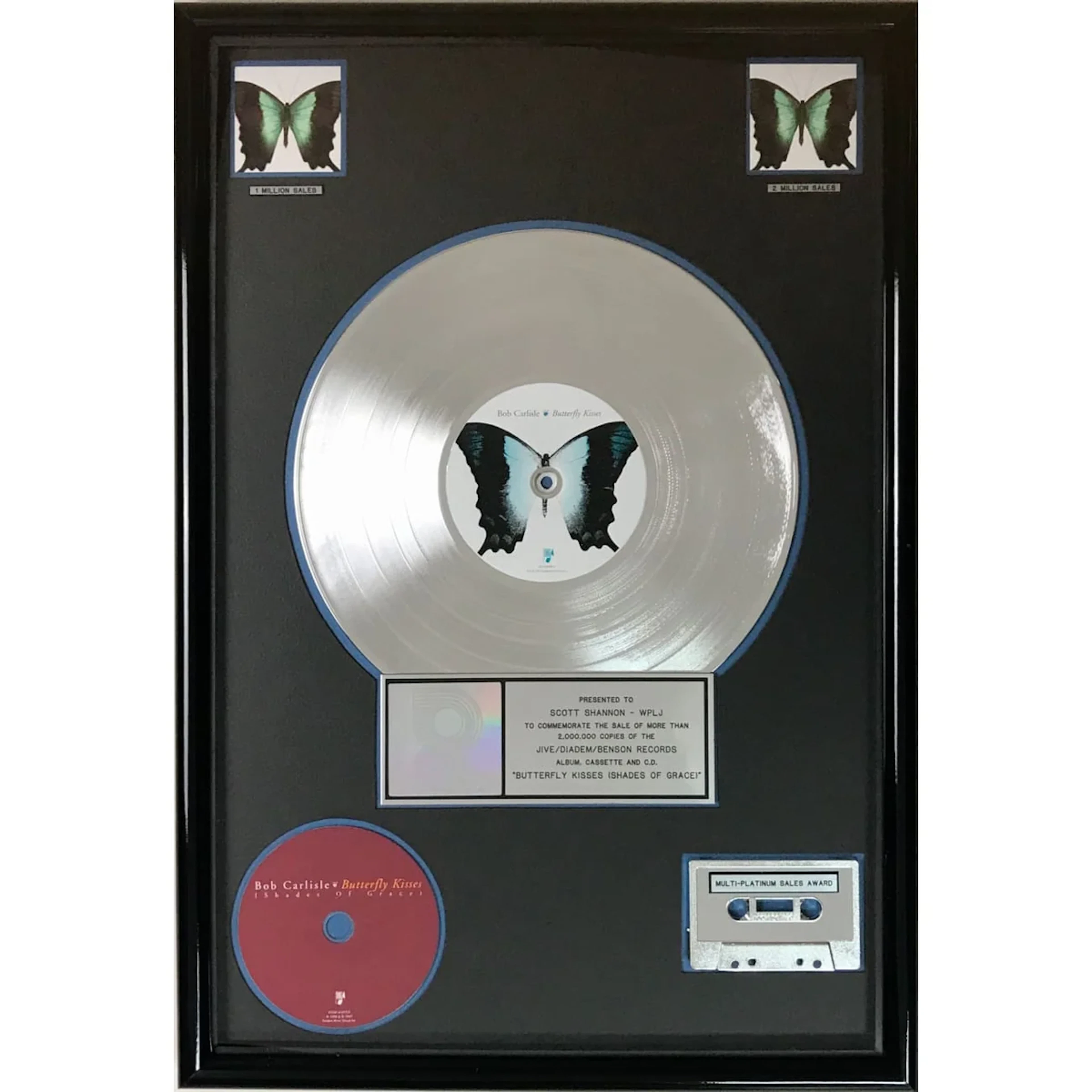 Bob Carlisle Butterfly Kisses (Shades Of Grace) RIAA 2x Multi-Platinum