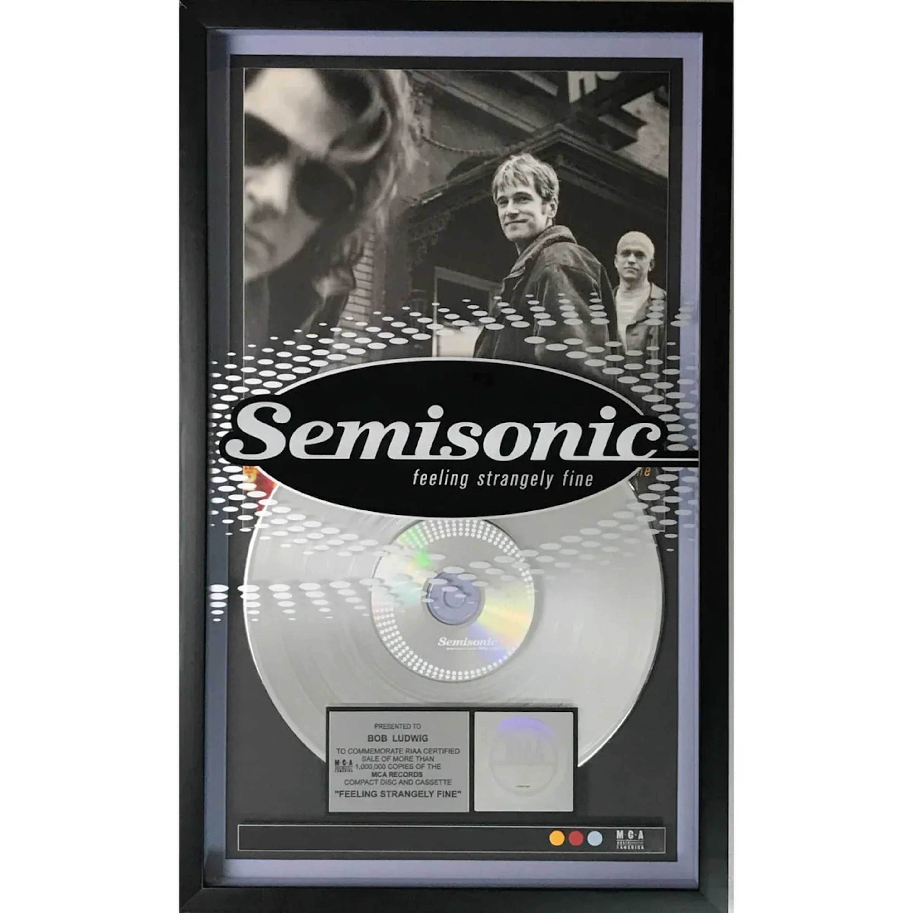 Semisonic Feeling Strangely Fine RIAA Platinum Album Award