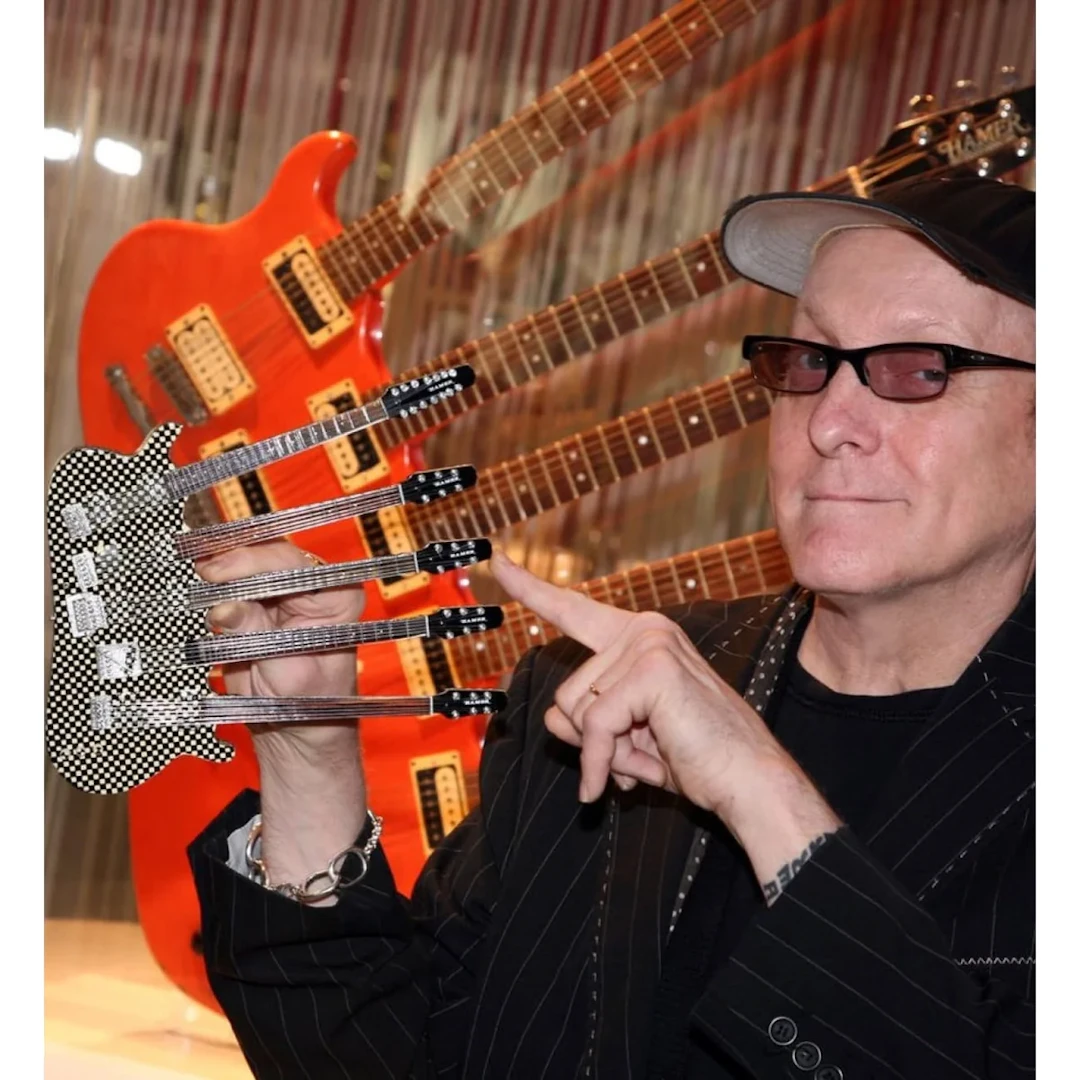 Cheap Trick Rick Nielsen™ Five-Neck Checkered Mini Guitar Replica