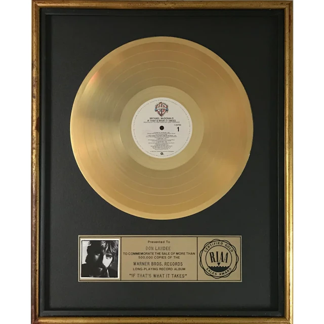 Michael McDonald If That's What It Takes RIAA Gold Album Award