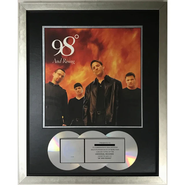 98 Degrees and Rising RIAA 3x Multi-Platinum Album Award