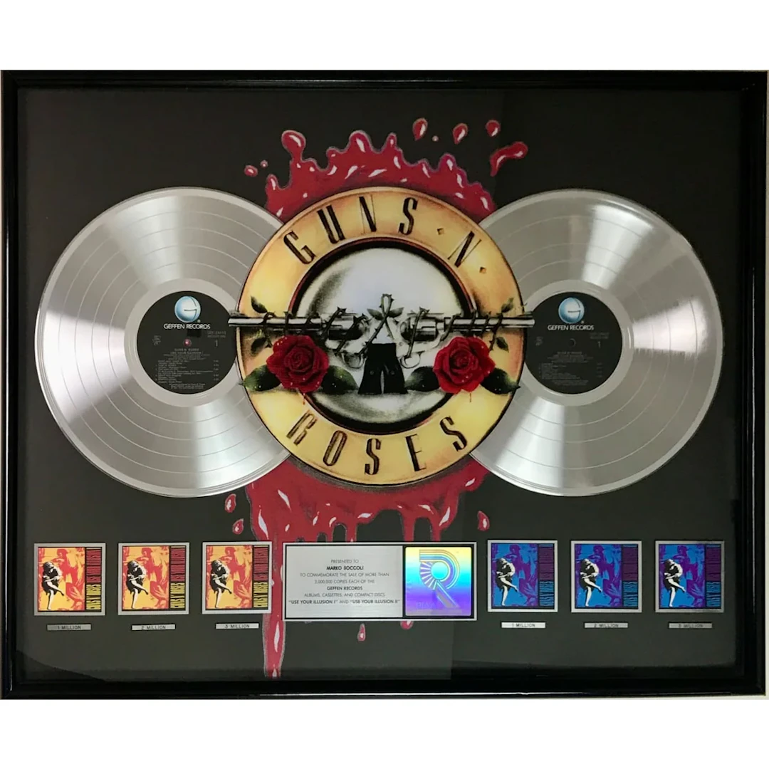 Guns N' Roses Use Your Illusion I & II RIAA 3x Multi-Platinum Award