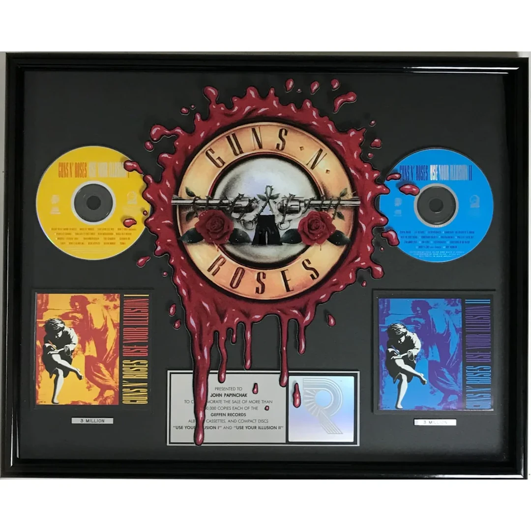 Guns N' Roses Use Your Illusion I & II RIAA 3x Multi-Platinum Award