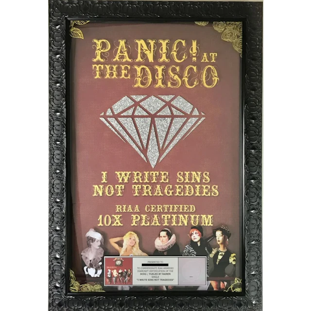 Panic! at the Disco "I Write Sins Not Tragedies" RIAA Diamond Single Award