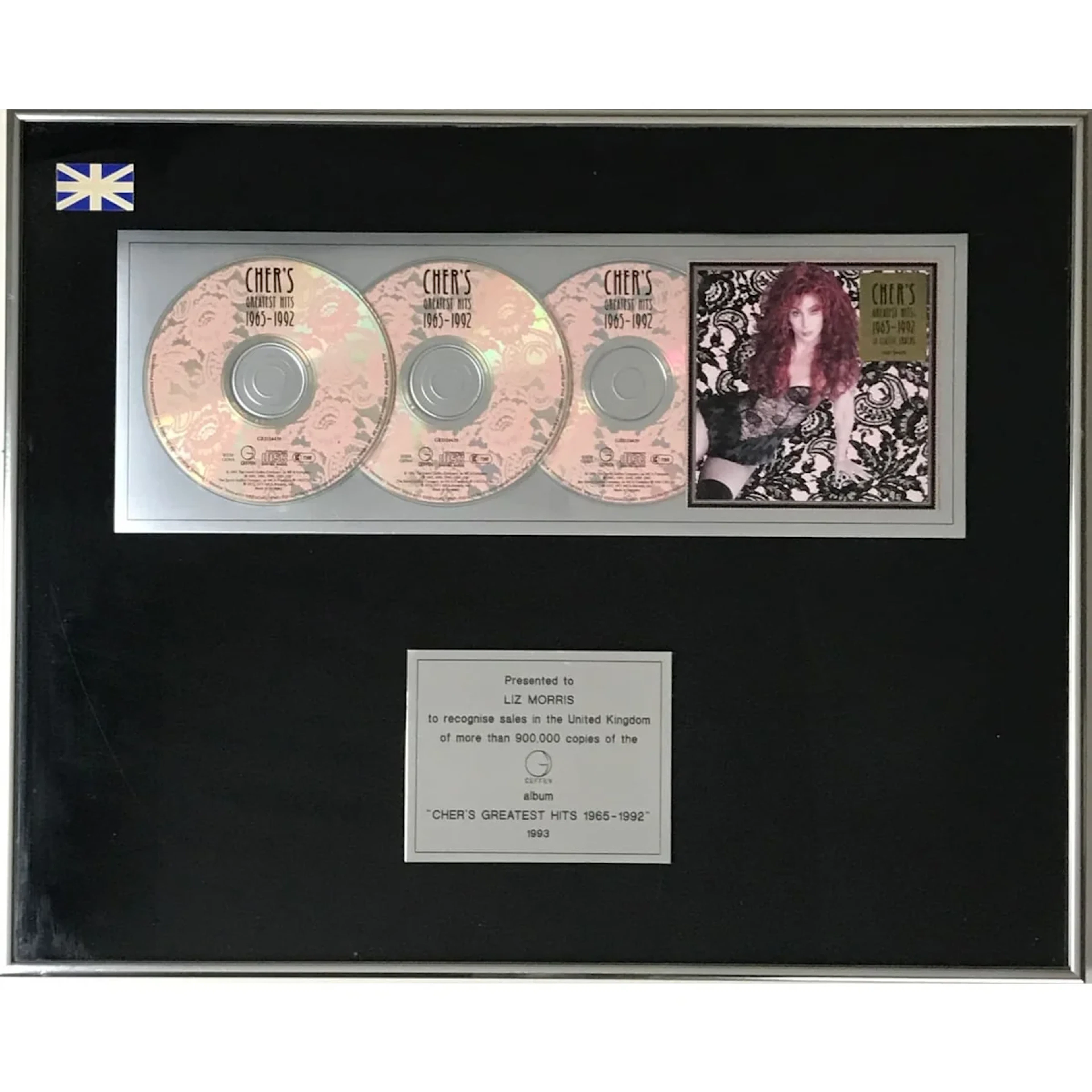 Cher Greatest Hits 1965-1992 Geffen Records 1993 Award