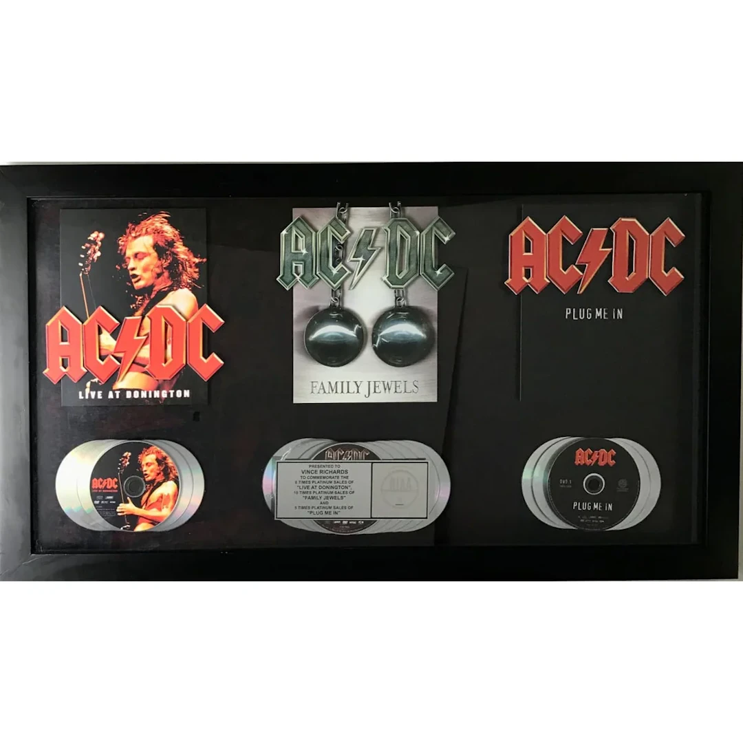 AC/DC Family Jewels, Live At Donington, Plug Me In RIAA Combo Multi-Platinum