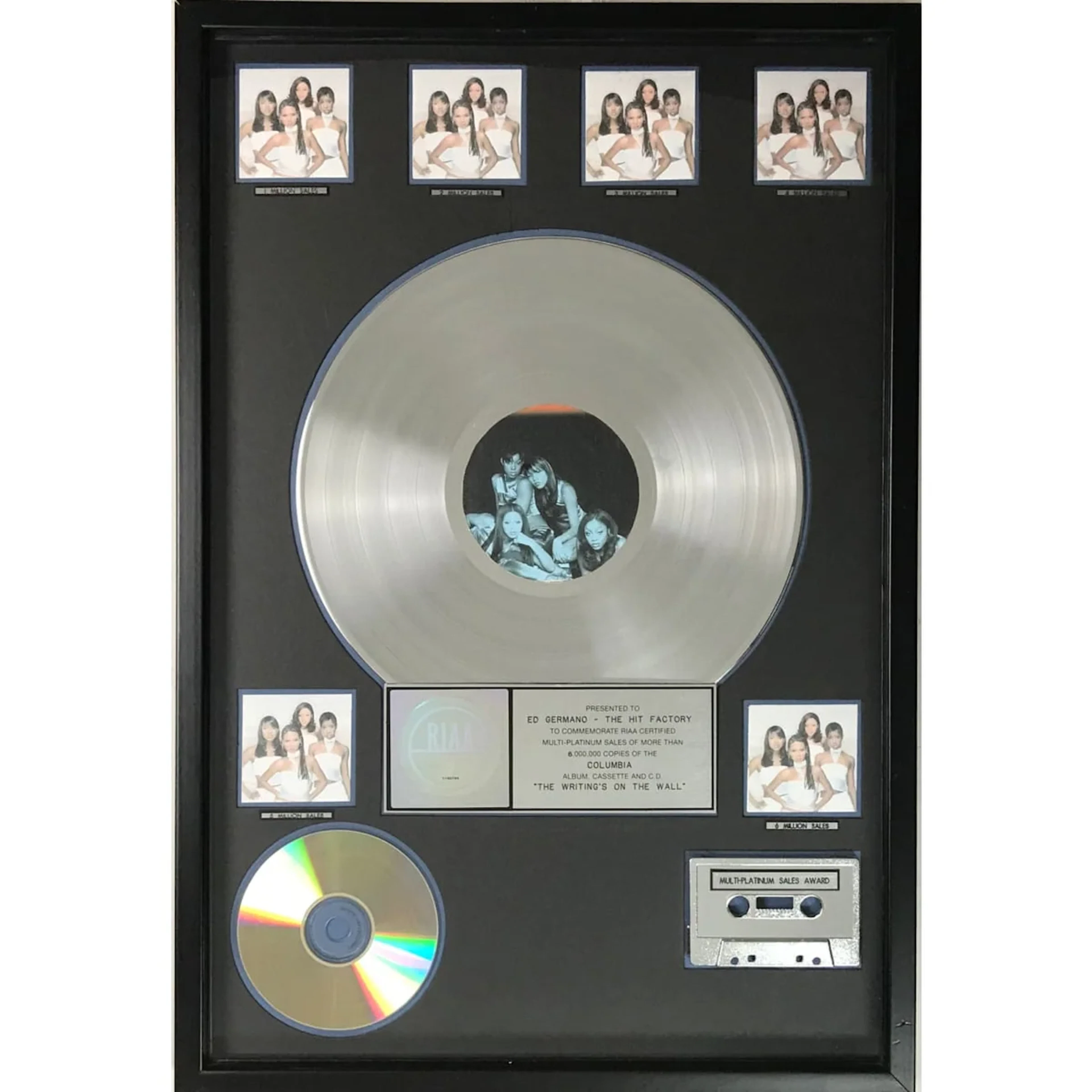 Destiny's Child The Writing's On The Wall RIAA 6x Multi-Platinum Album Award