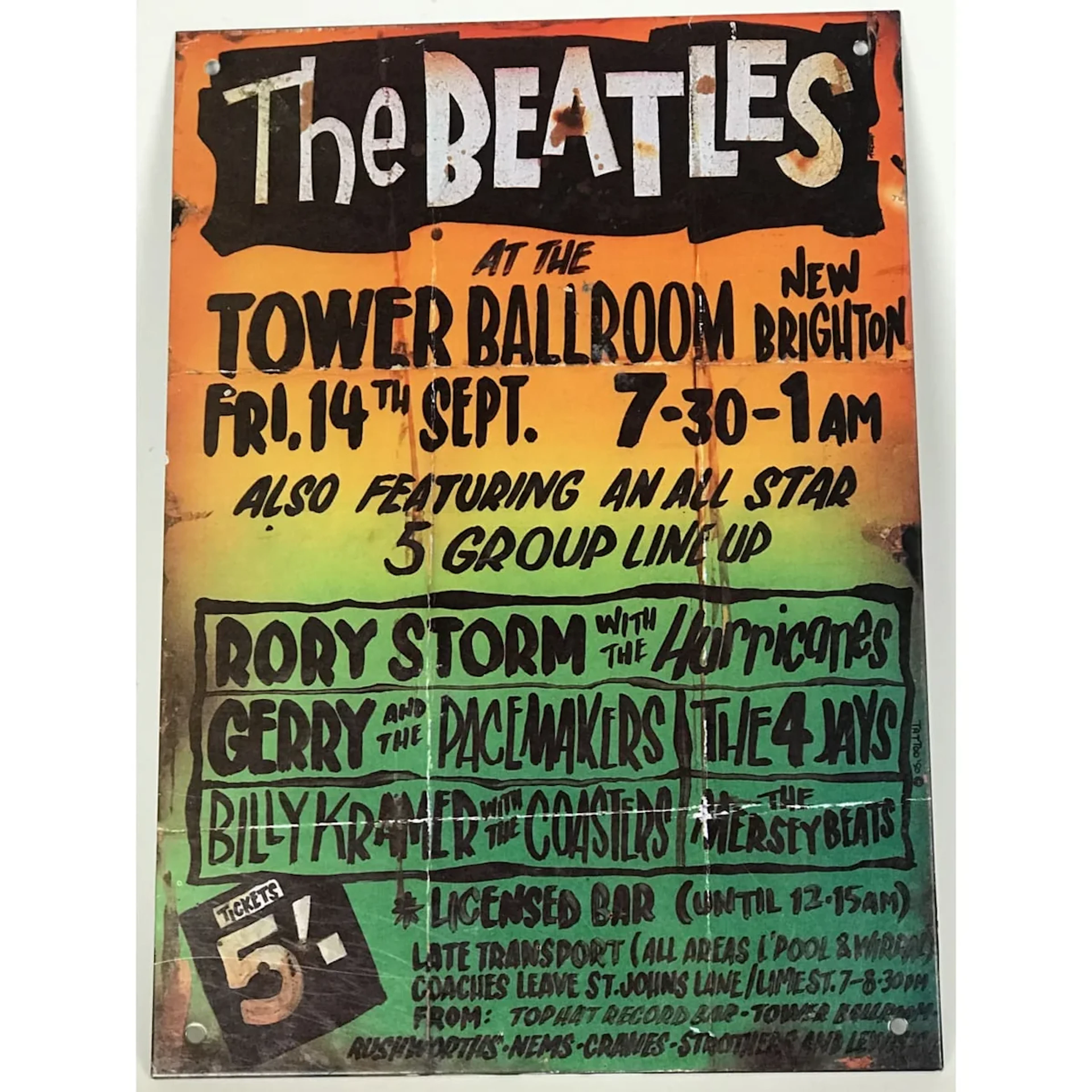 Beatles Vintage Tower Ballroom Metal Decor Plaque