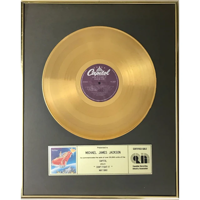 Red Rider Don't Fight It CRIA Gold Album Award