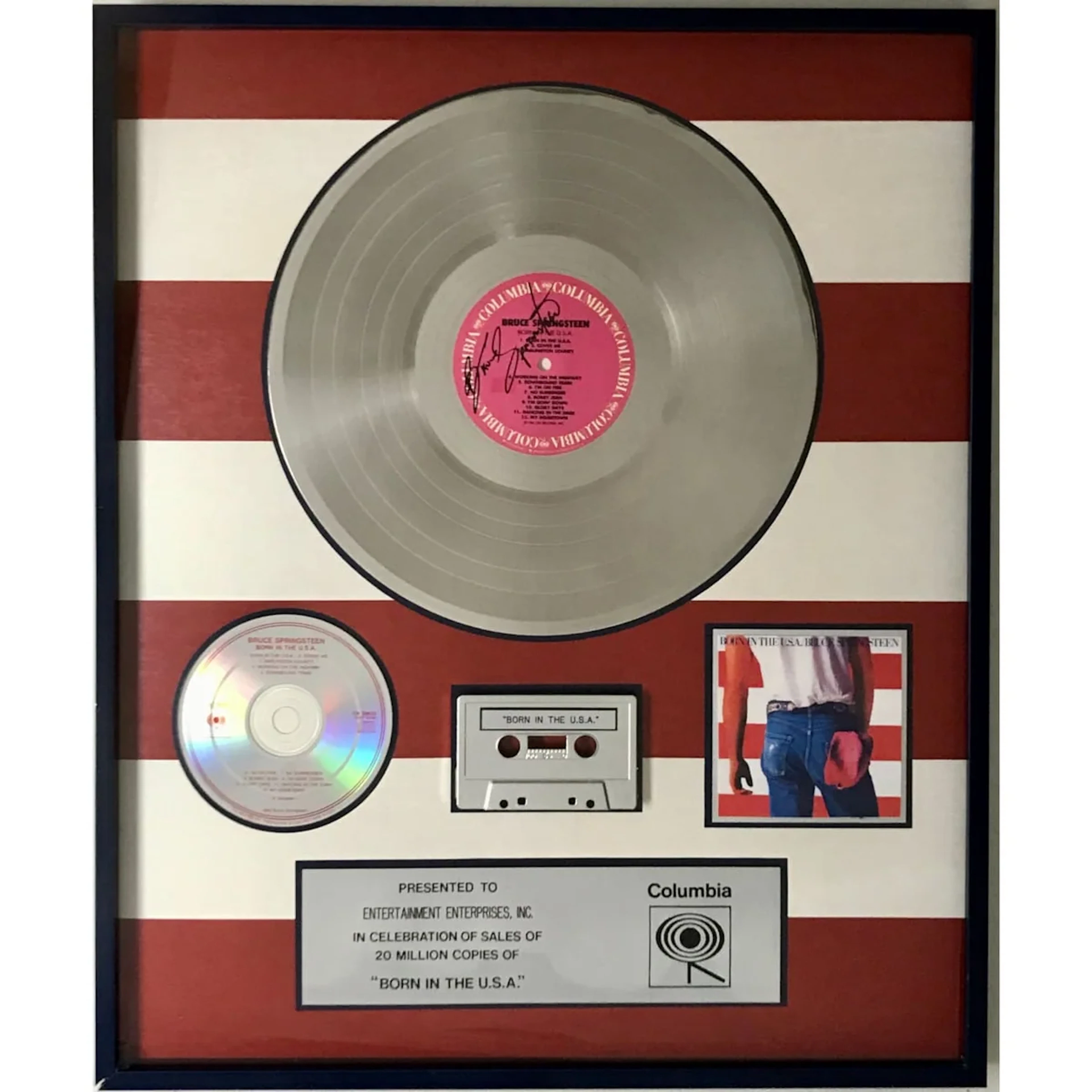 Bruce Springsteen Born In The USA Columbia Records 20M Award
