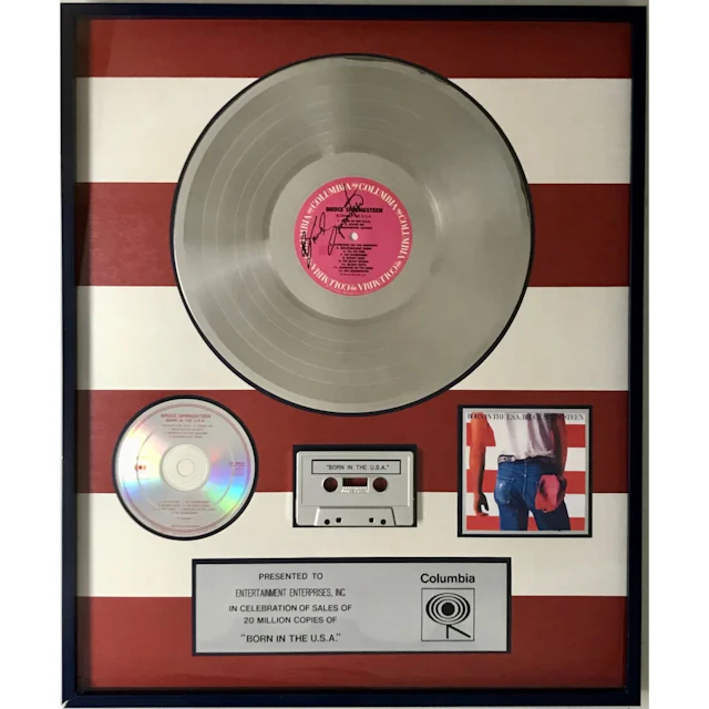 Bruce Springsteen Born In The USA Columbia Records 20M Award