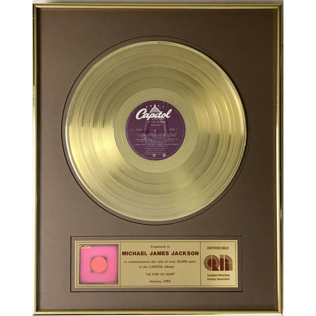 Red Rider As Far As Siam CRIA Gold Album Award