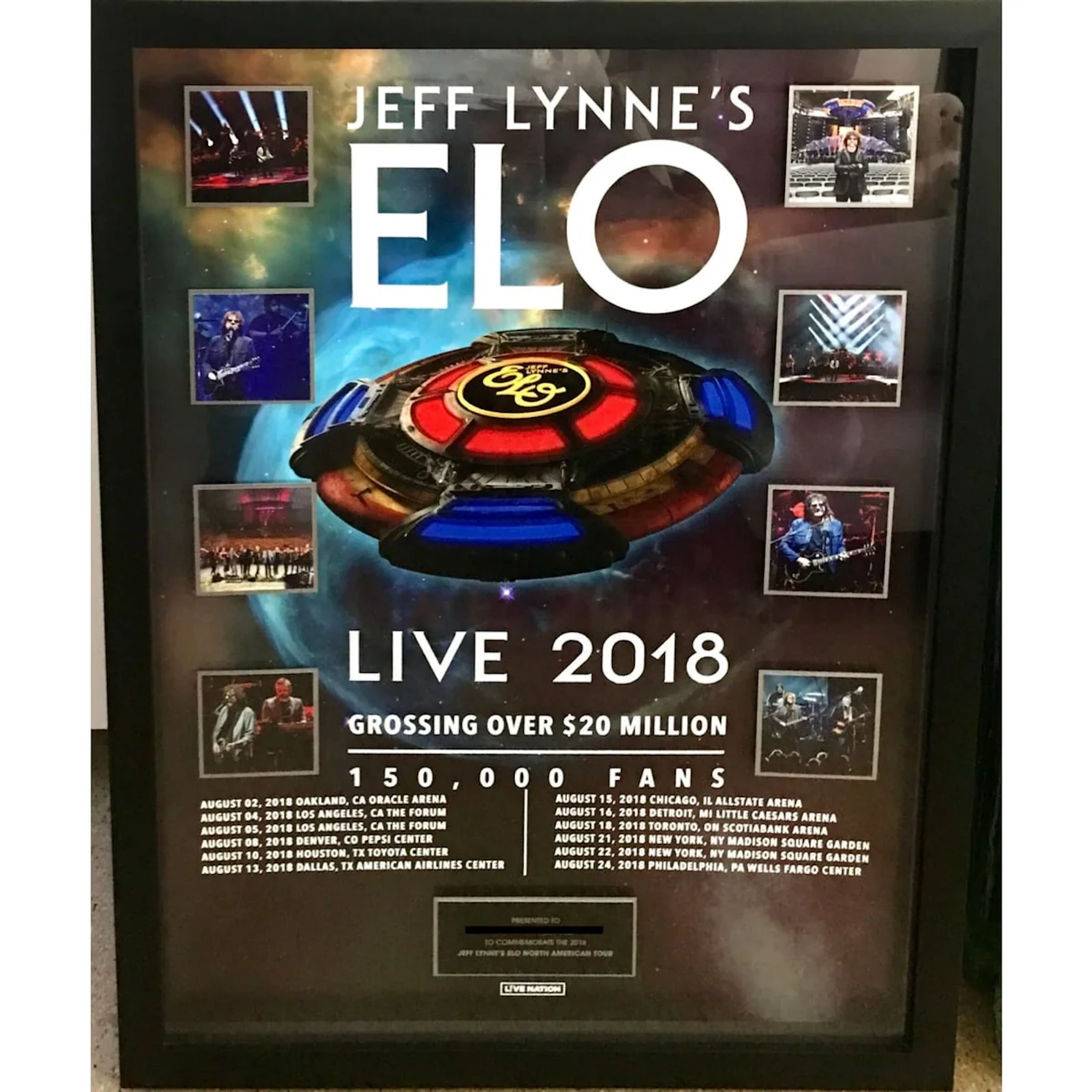 ELO Jeff Lynne's ELO 2018 North American Tour Award