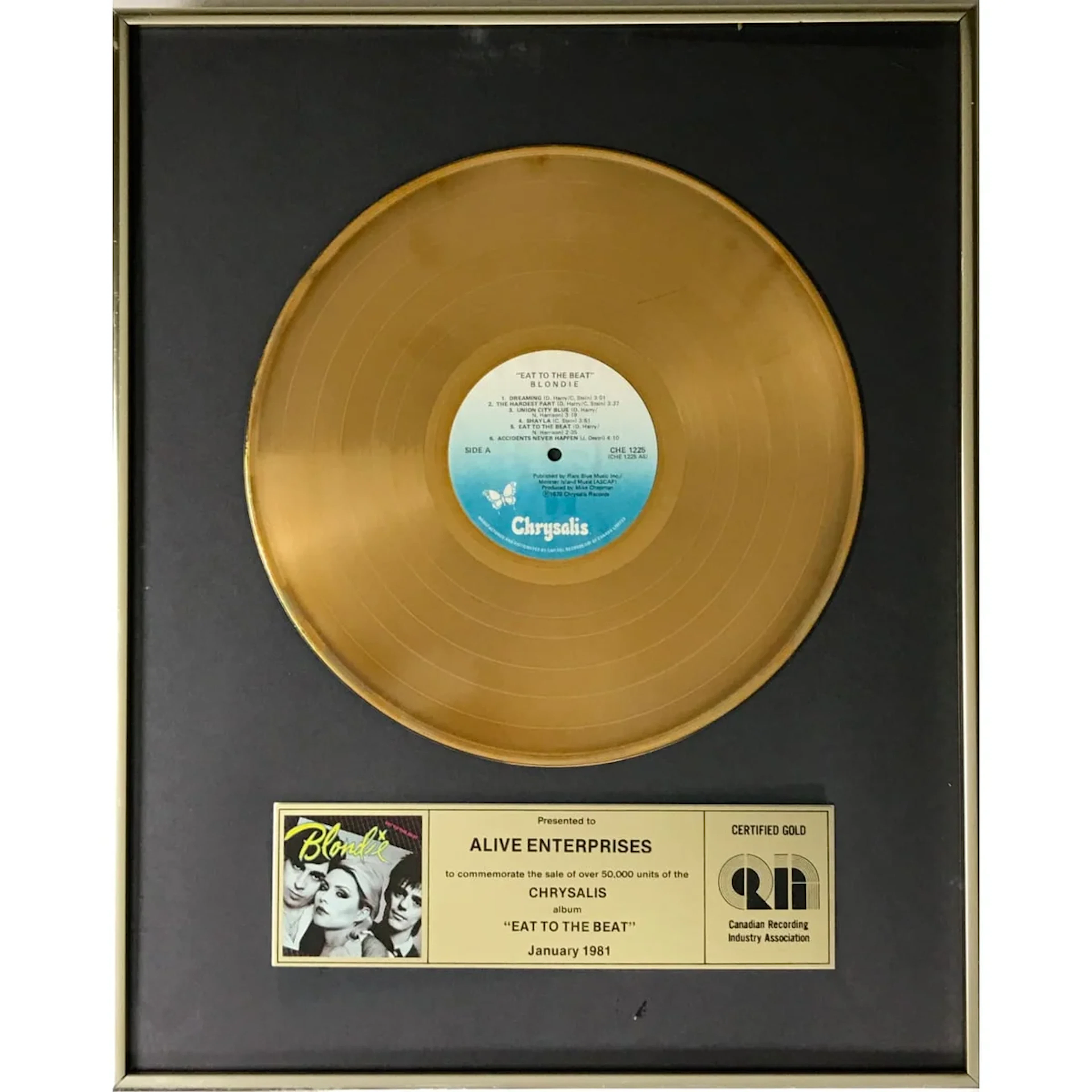 Blondie Eat To The Beat 1981 CRIA Gold Award
