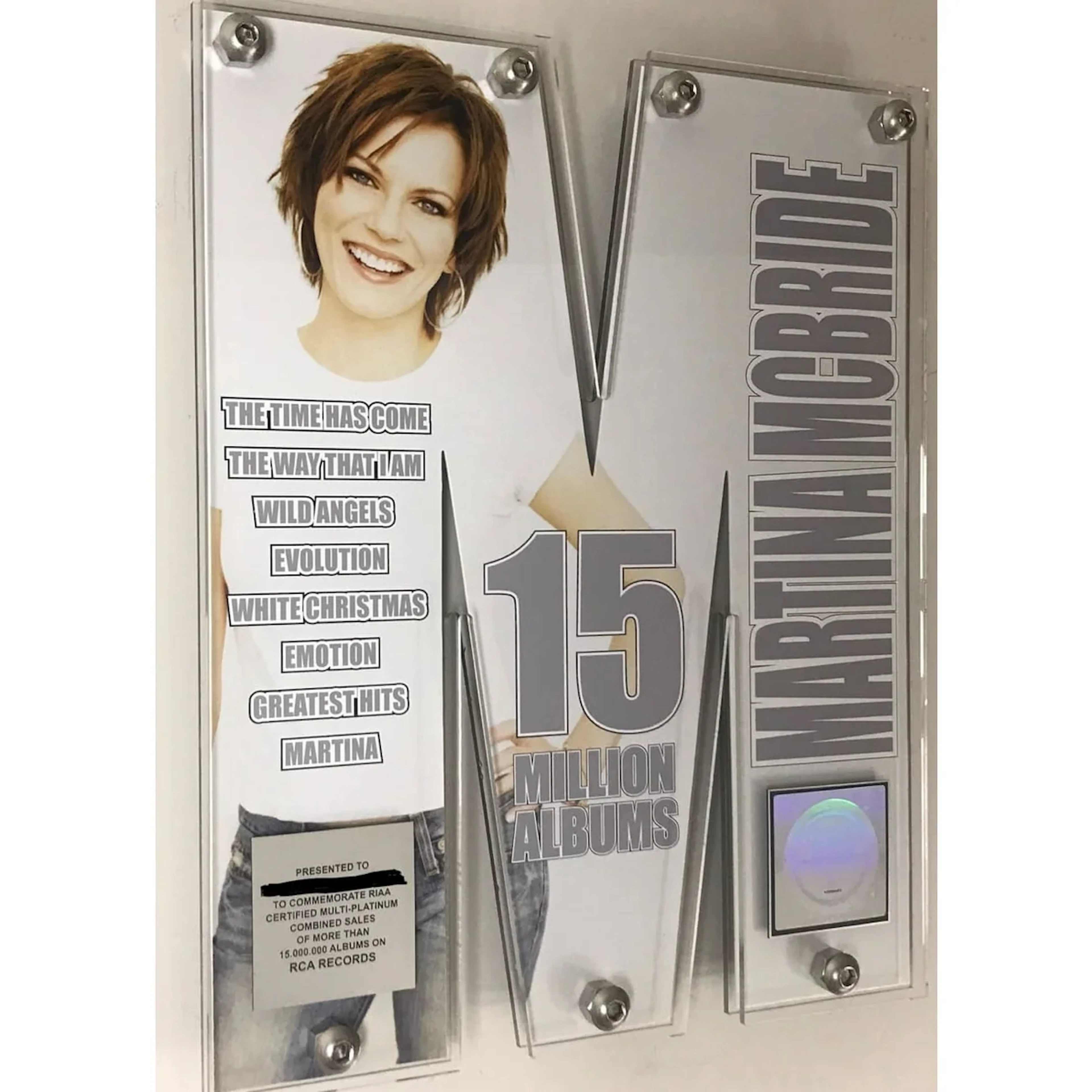 Martina McBride RIAA 15x Multi-Platinum Special Award - NEW