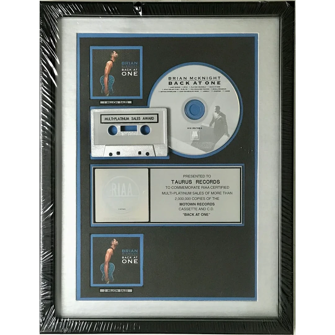 Brian McKnight Back At One RIAA 2x Multi-Platinum Album Award- NEW, sealed