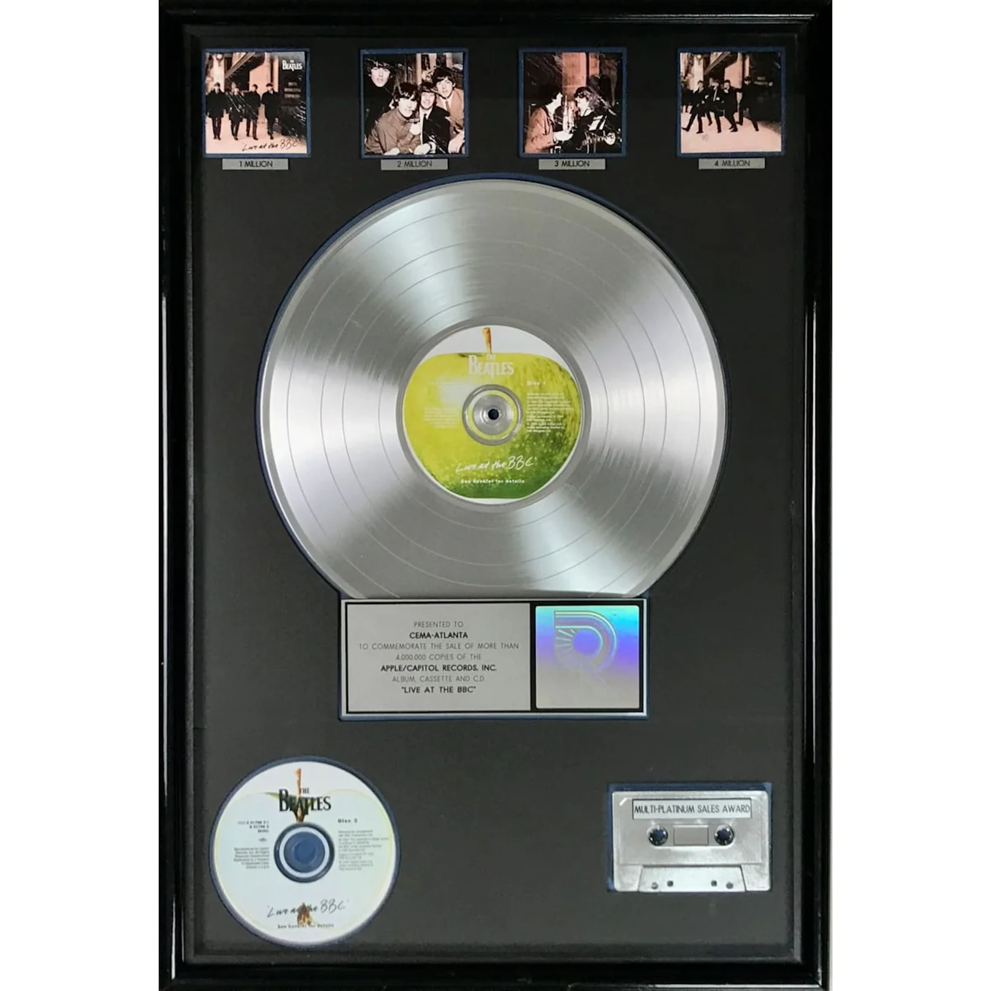 Beatles Live At The BBC RIAA 4x Platinum LP Award