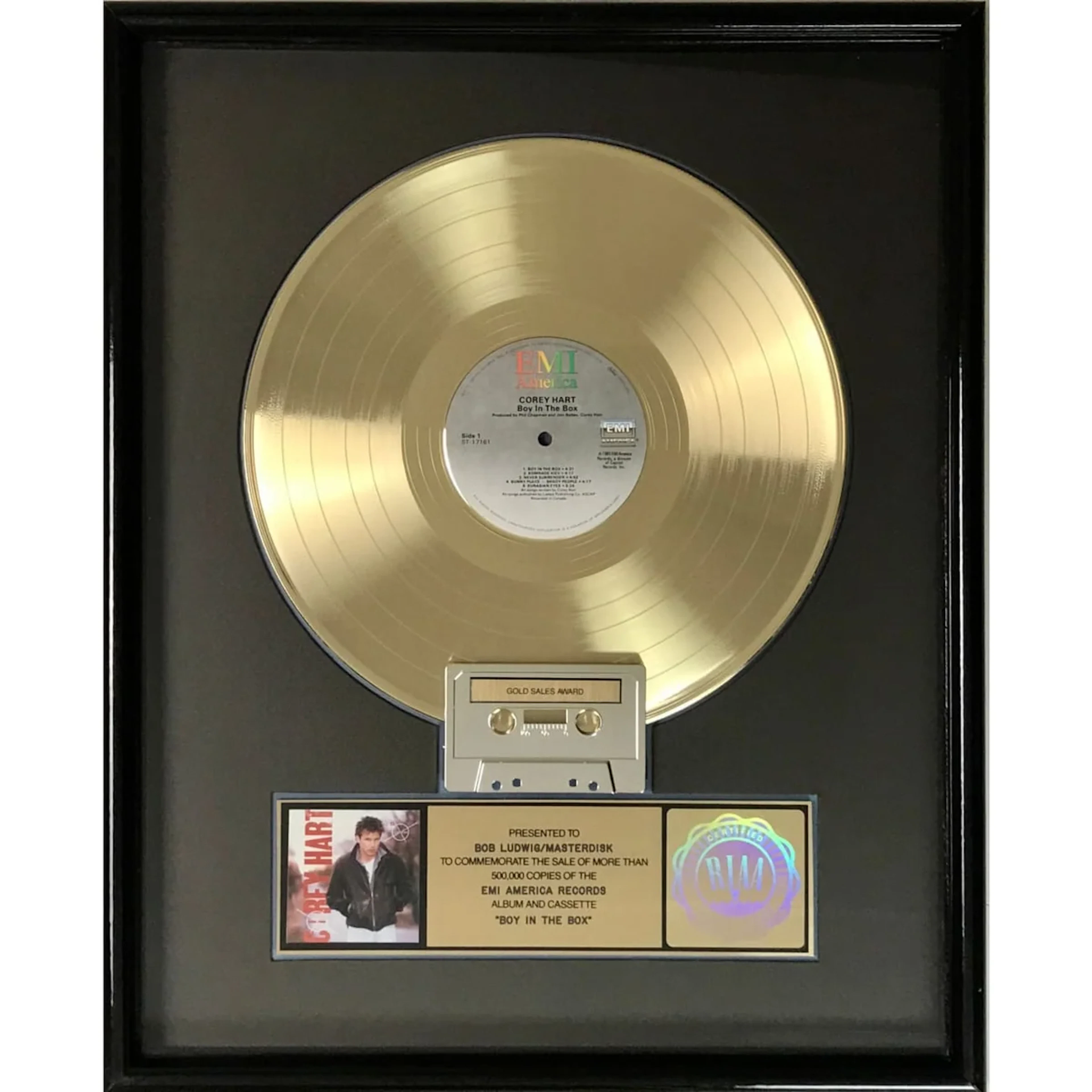 Corey Hart Boy In The Box RIAA Gold Album Award