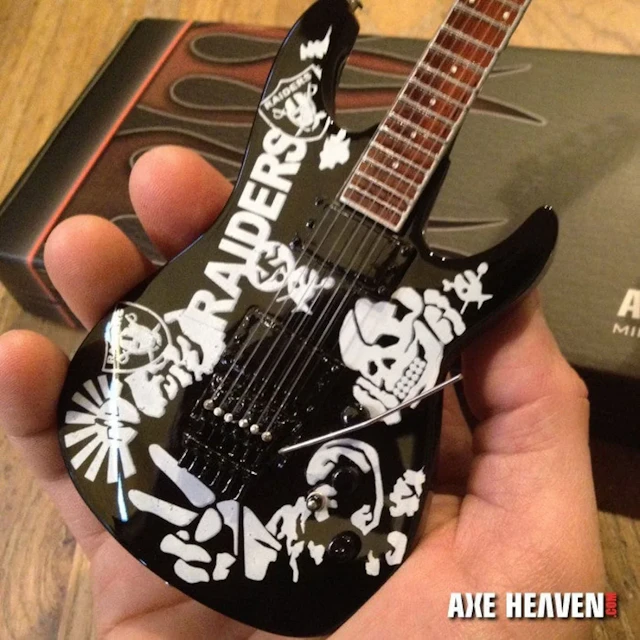 Slayer Jeff Hanneman Las Vegas Raiders Tribute Mini Guitar Replica