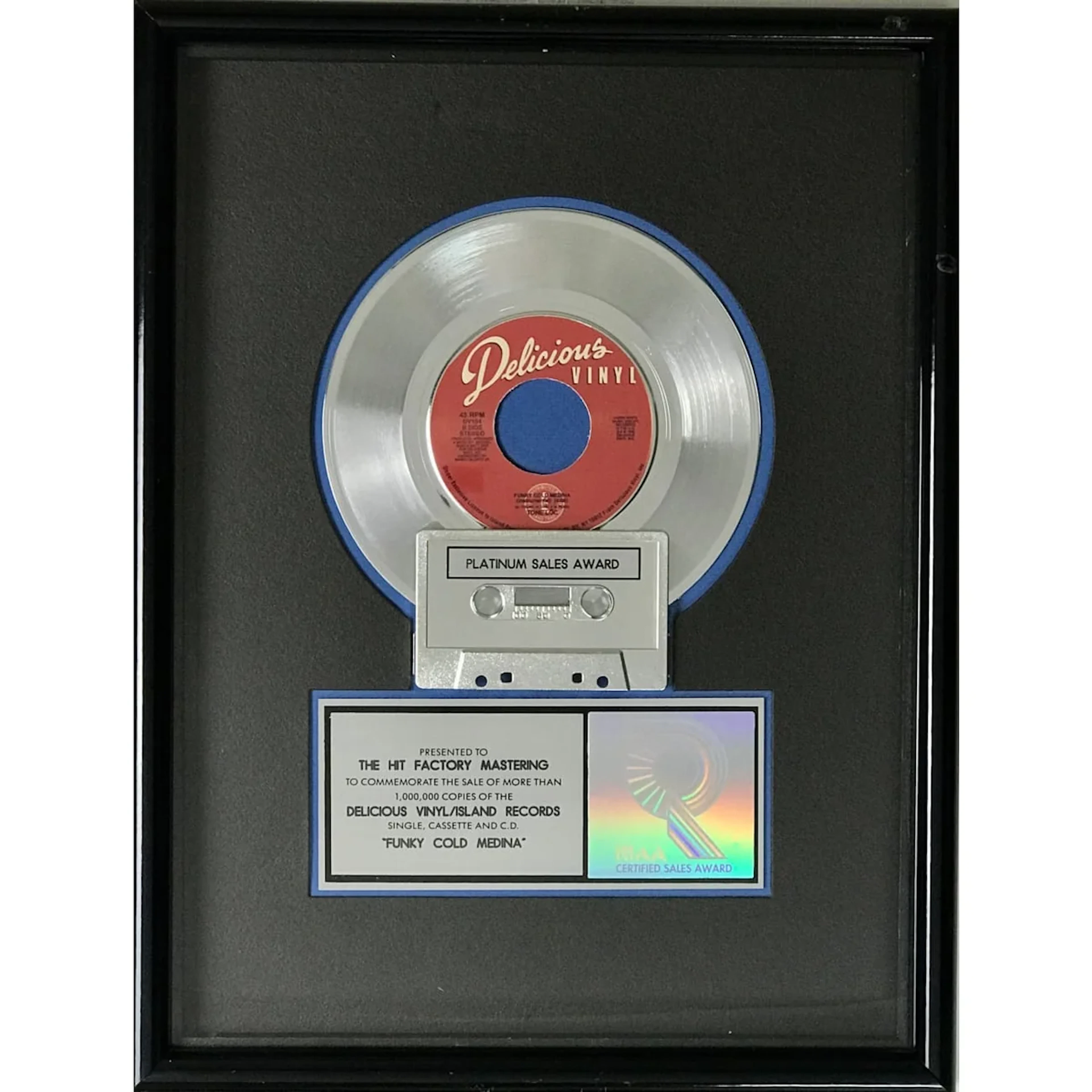 Tone Lōc "Funky Cold Medina" RIAA Platinum Single Award