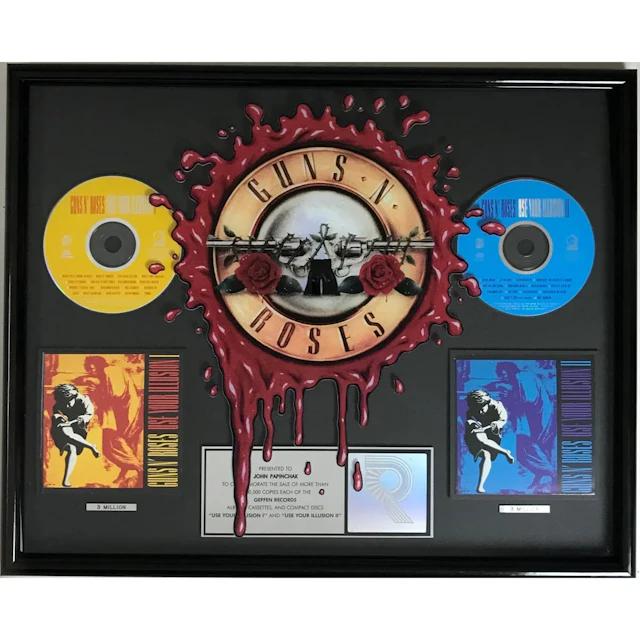 Guns N' Roses Use Your Illusion I & II RIAA 3x Multi-Platinum Award