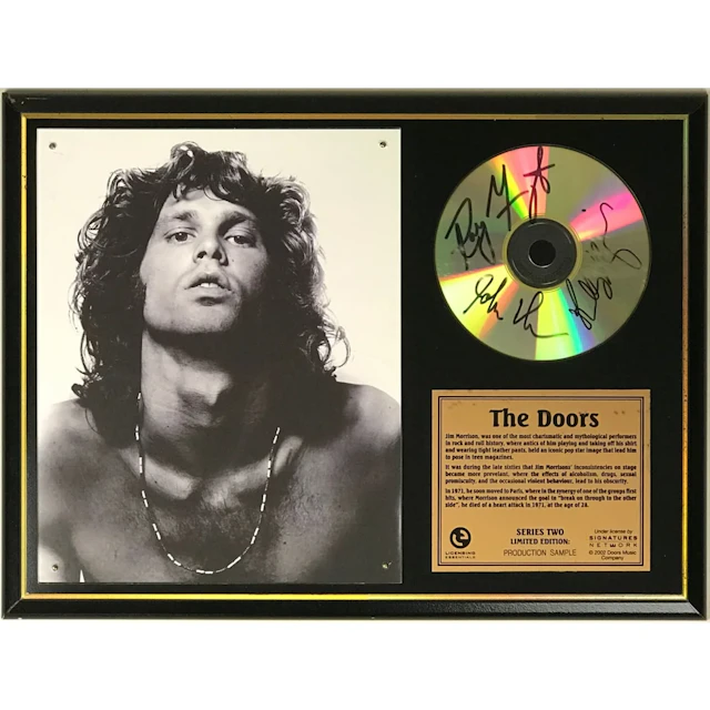 The Doors Ltd Edition Plaque Signed by Densmore, Manzarek, Krieger w/BAS LOA