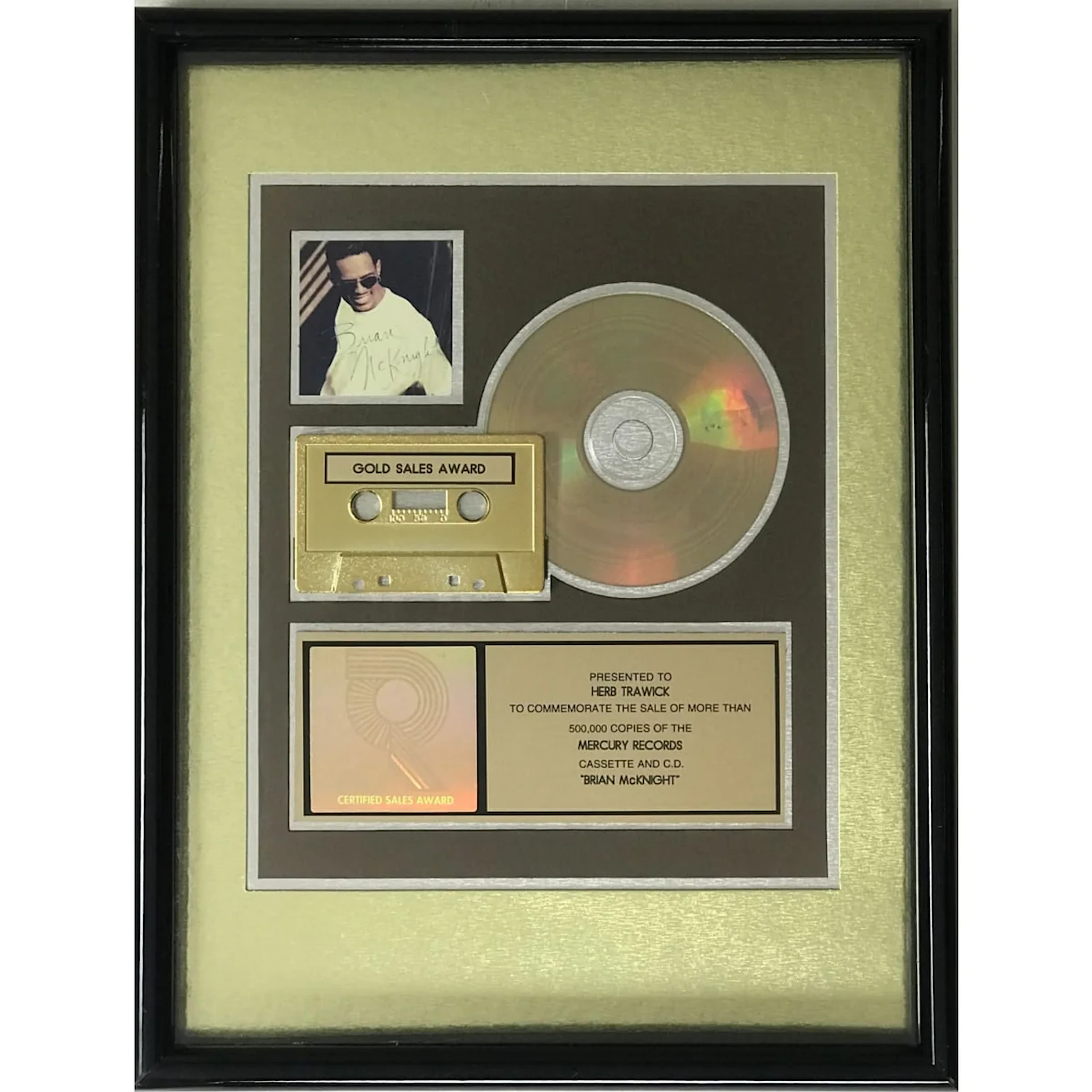 Brian McKnight debut RIAA Gold Album Award