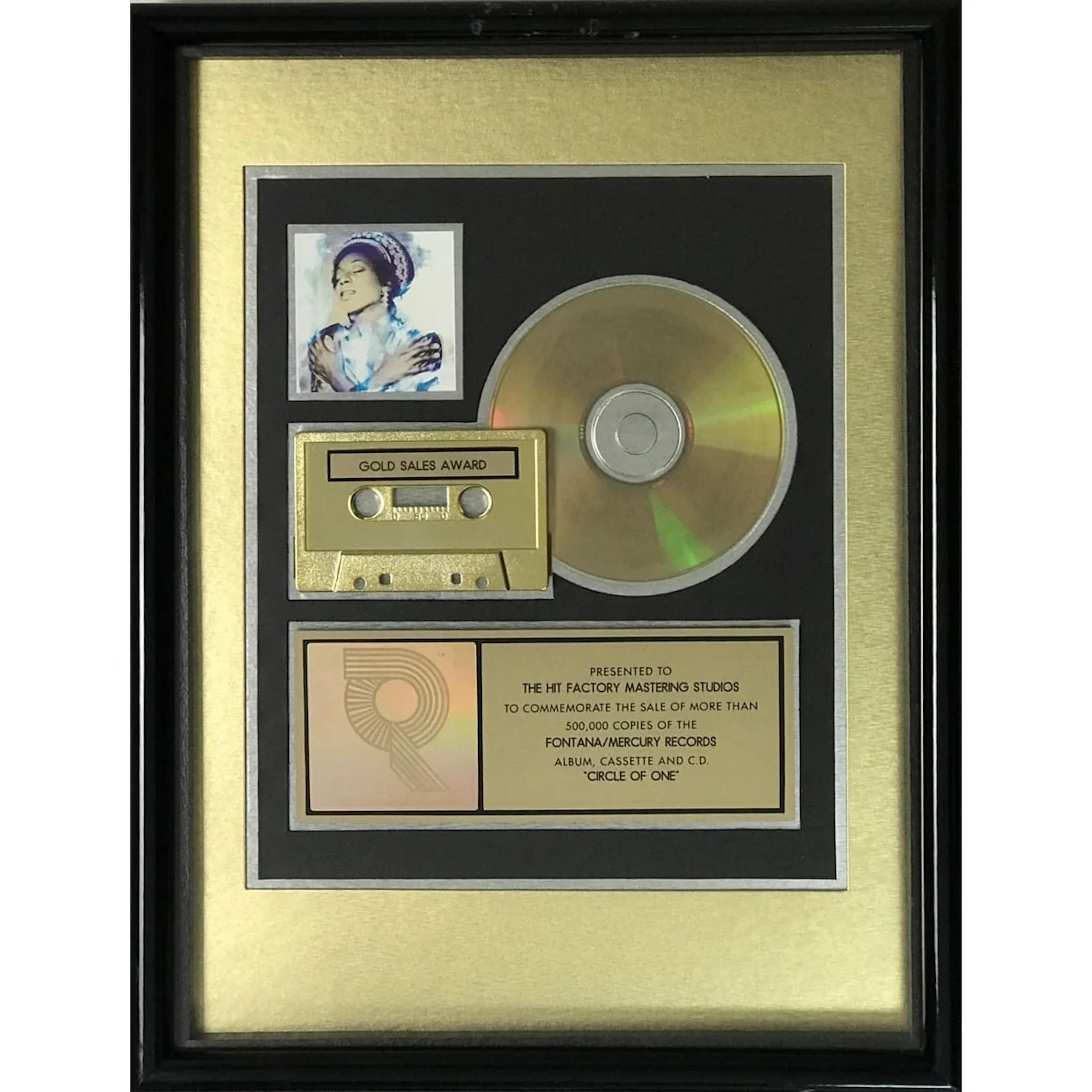 Oleta Adams Circle Of One RIAA Gold Album Award