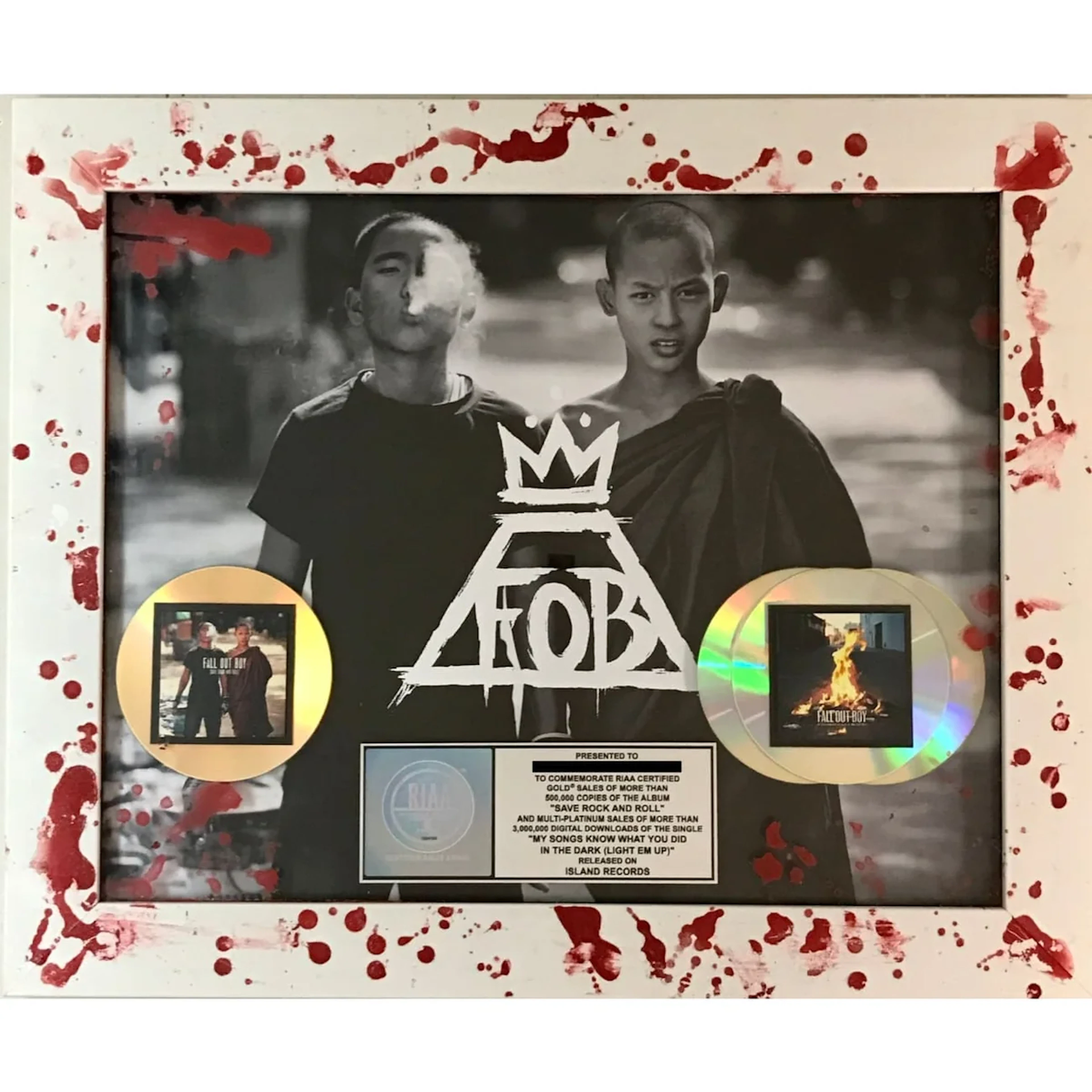 Fall Out Boy RIAA Save Rock And Roll Combo Album/Single Award