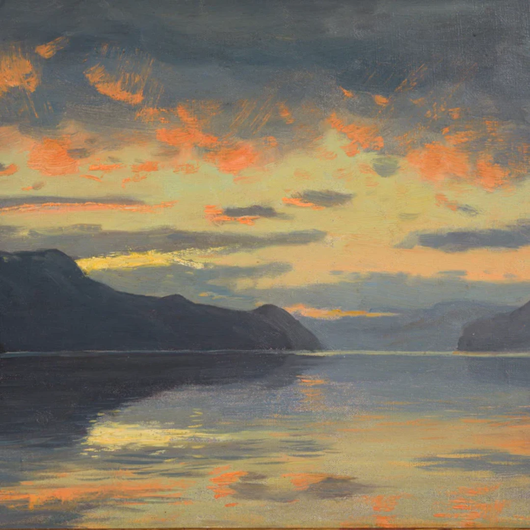 Hans Dahl - Twilight over the Fjord, 1913