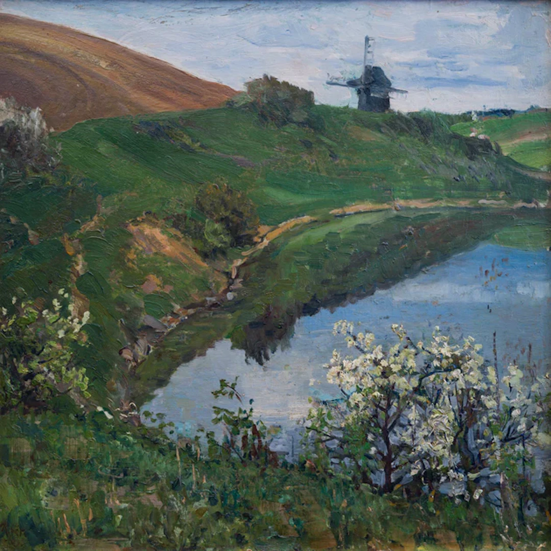 Reinhold Grohmann - German Autumn Landscape With Windmill