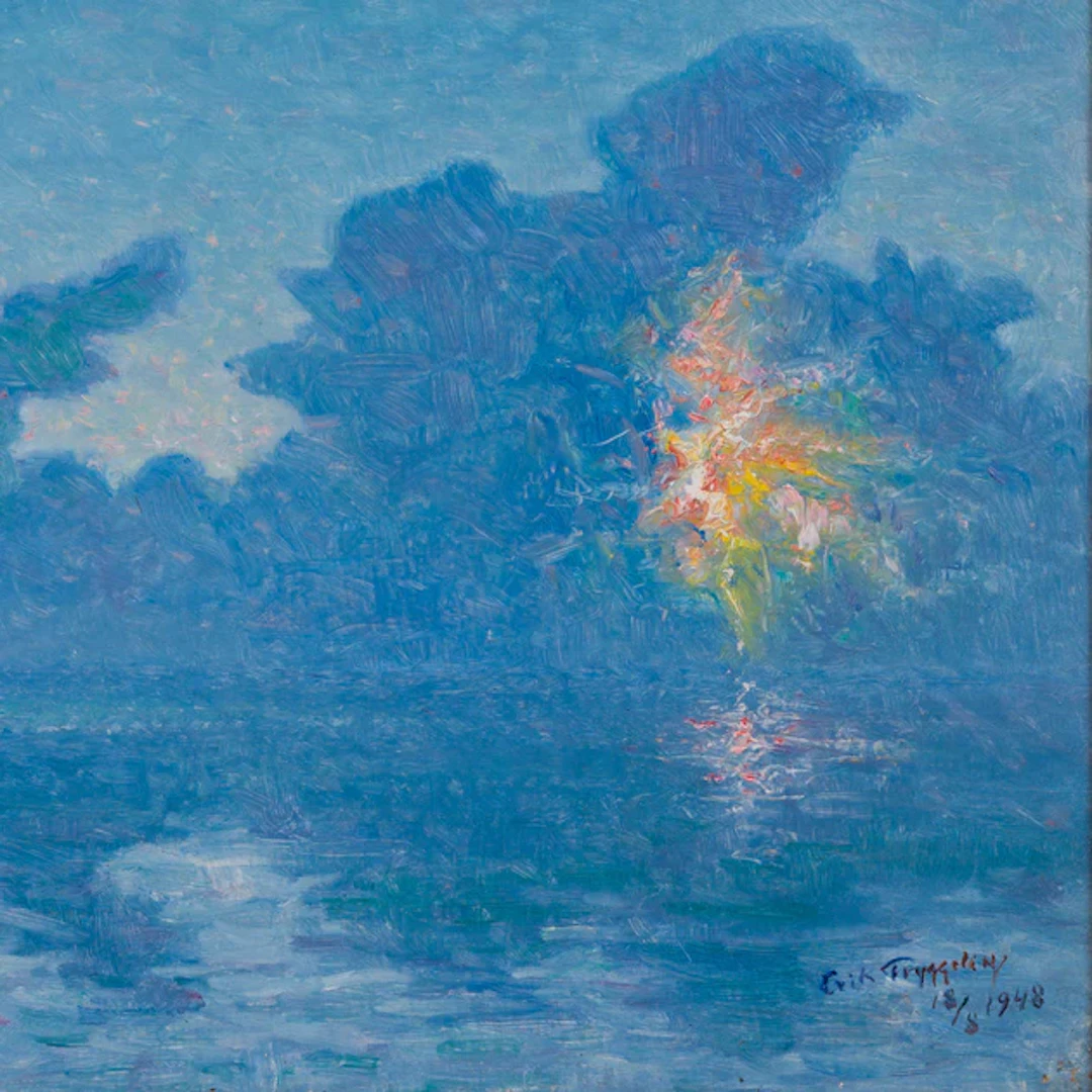 Erik Tryggelin - Sunlight Breaking Through Clouds over Lake Vättern