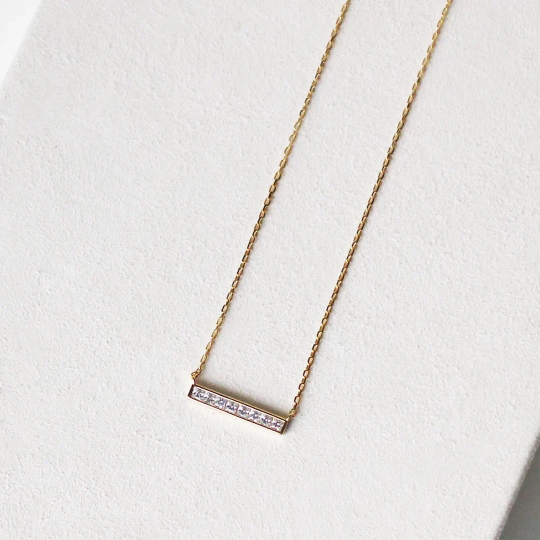 18K Gold Plated Classic Bar Necklace