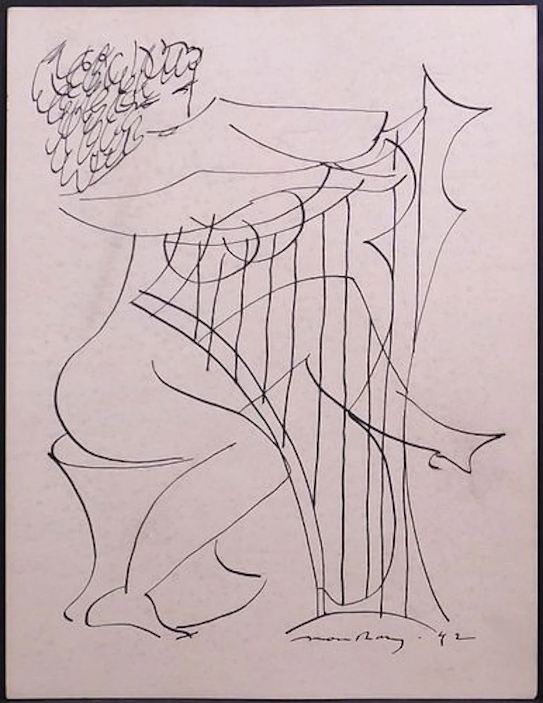 Man Ray, After: Harp Player