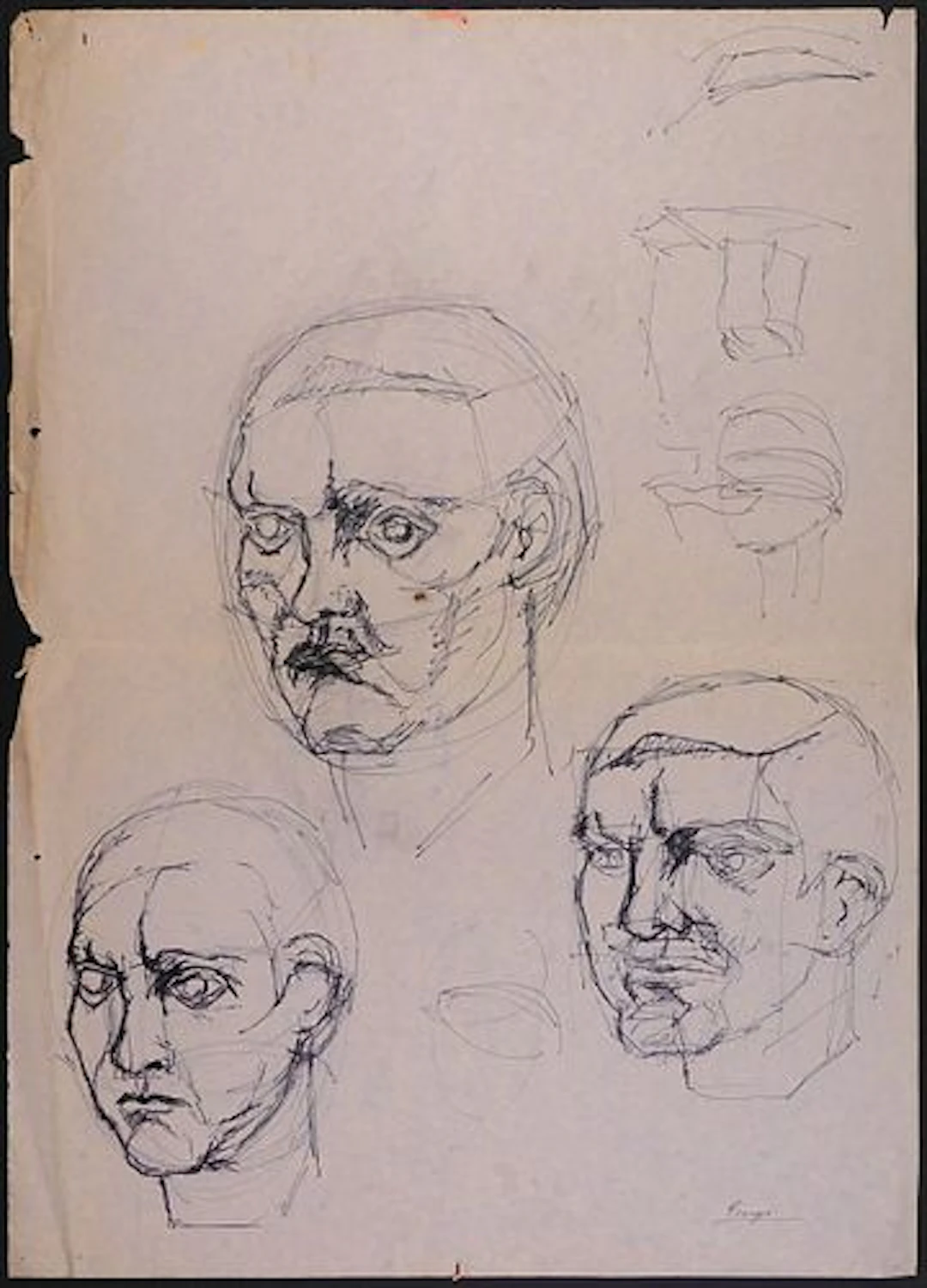 Pablo Picasso, Attributed: Double Sided Head Studies