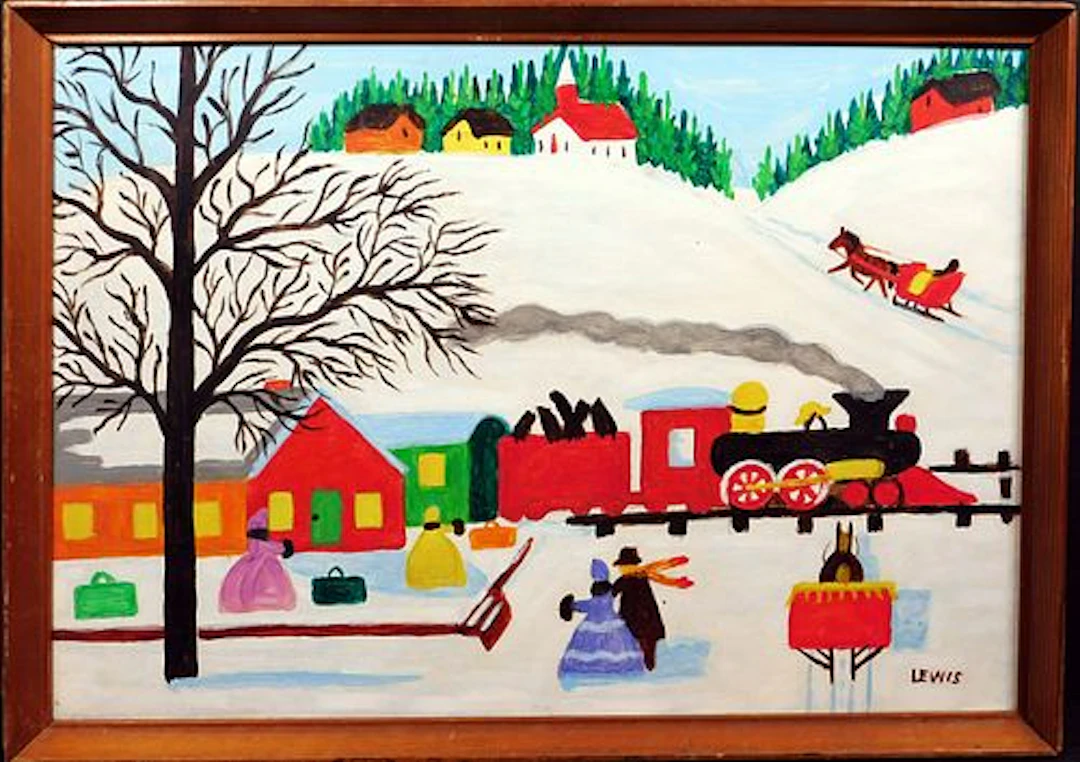 Maud Lewis, Manner of: Winter Scene