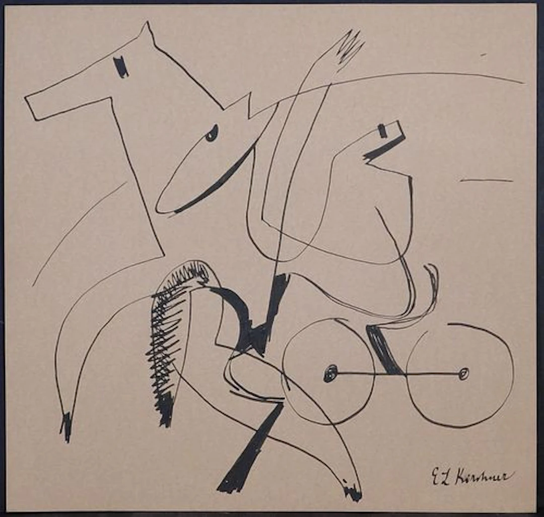 Ernst Kirchner, Manner of/ Attributed: Horse Pulled Chariot