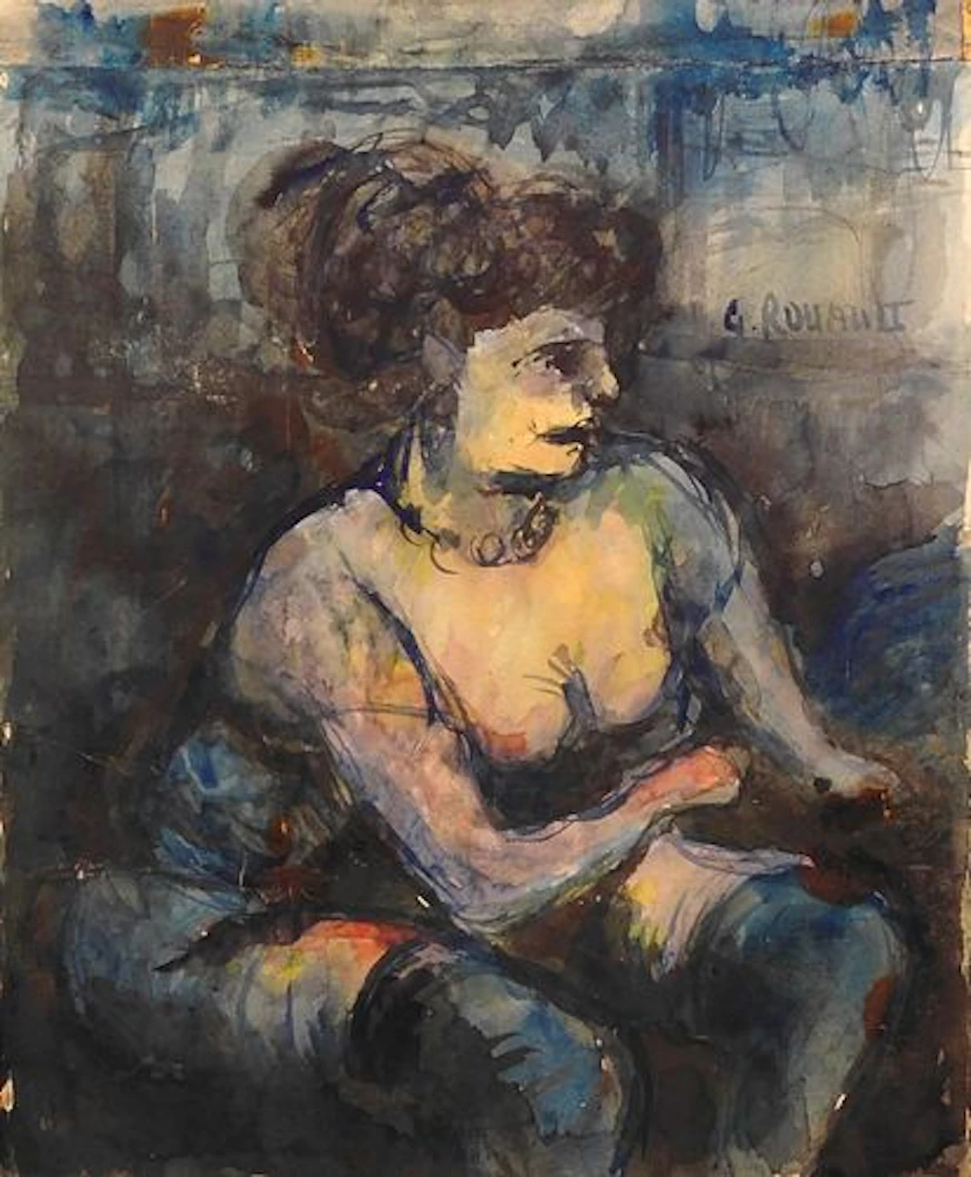 Georges Rouault, Attributed: Portrait du Femme